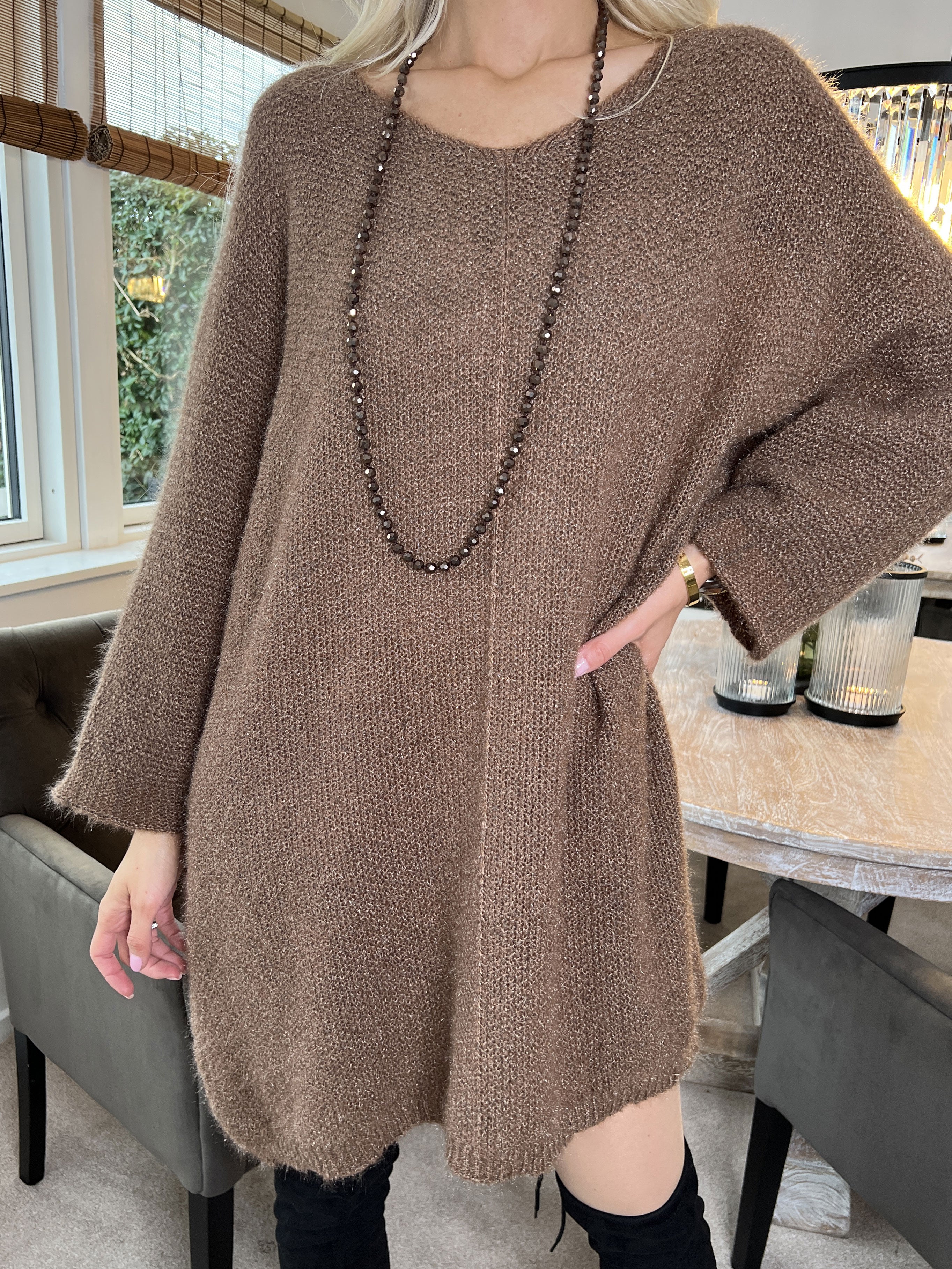 Andria - Blød oversize strikkjole