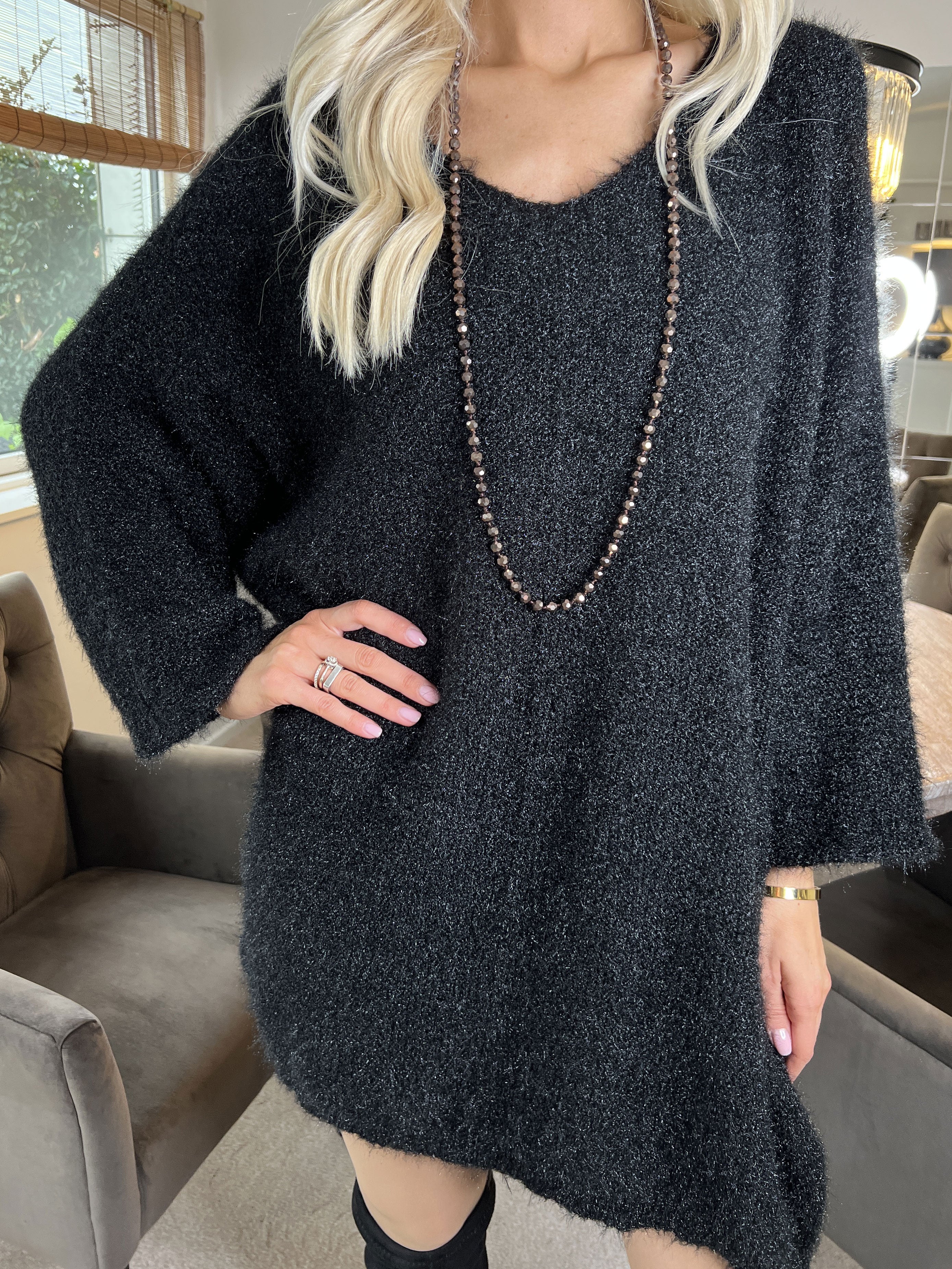 Andria - Blød oversize strikkjole