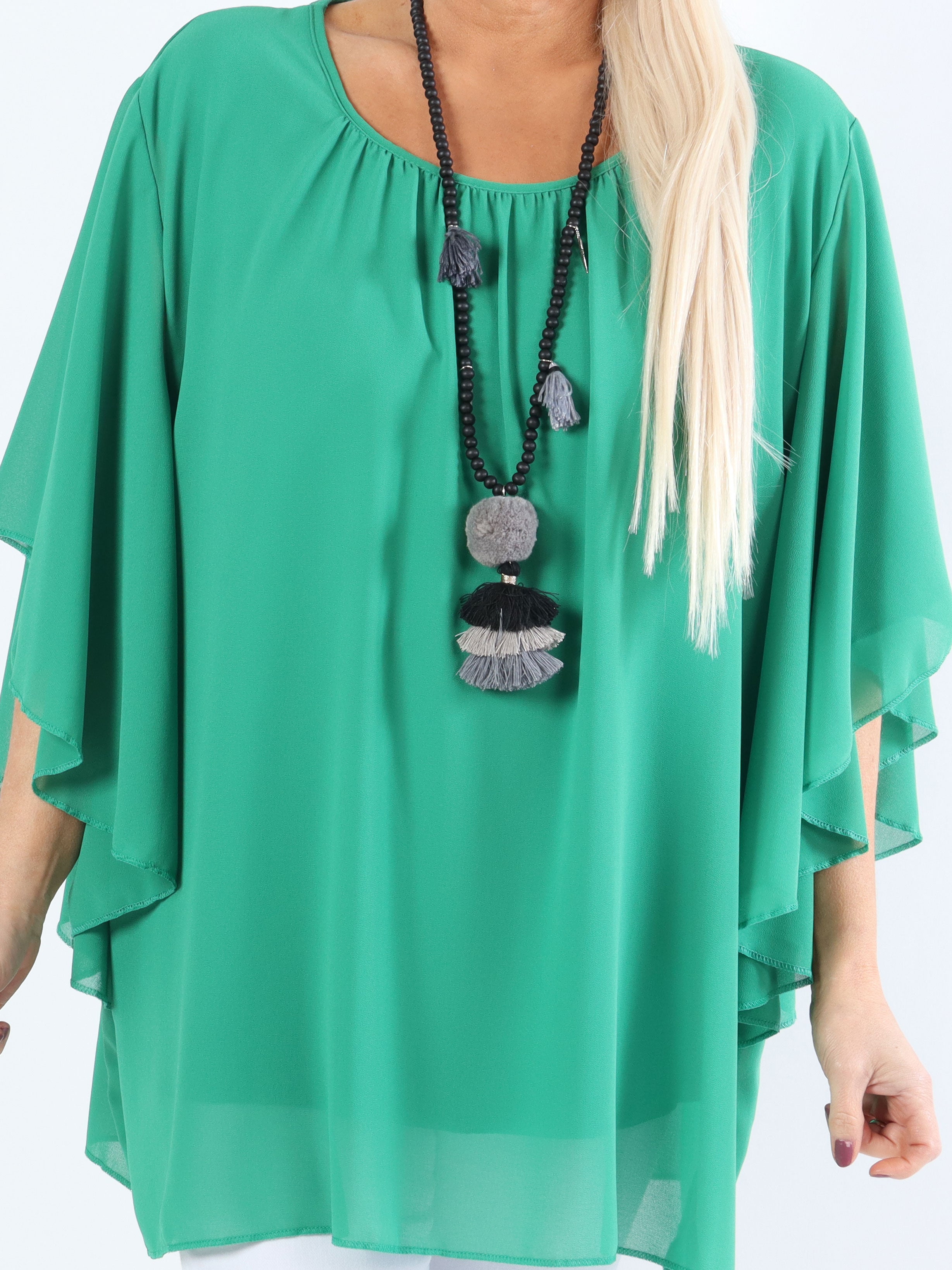 Annis - Sød plus size tunika i løs pasform i chiffon