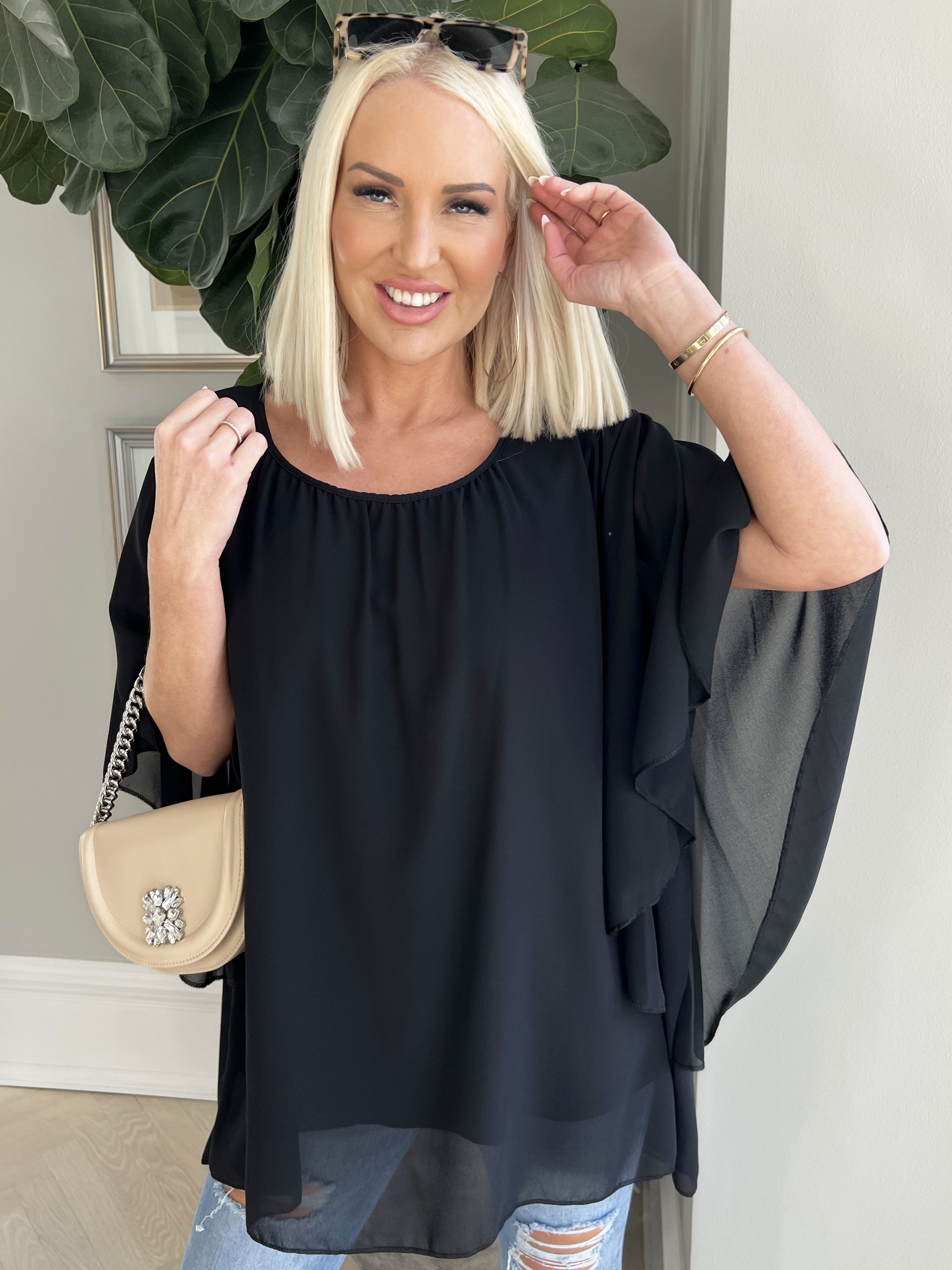 Annis - Sød tunika i løs pasform i chiffon