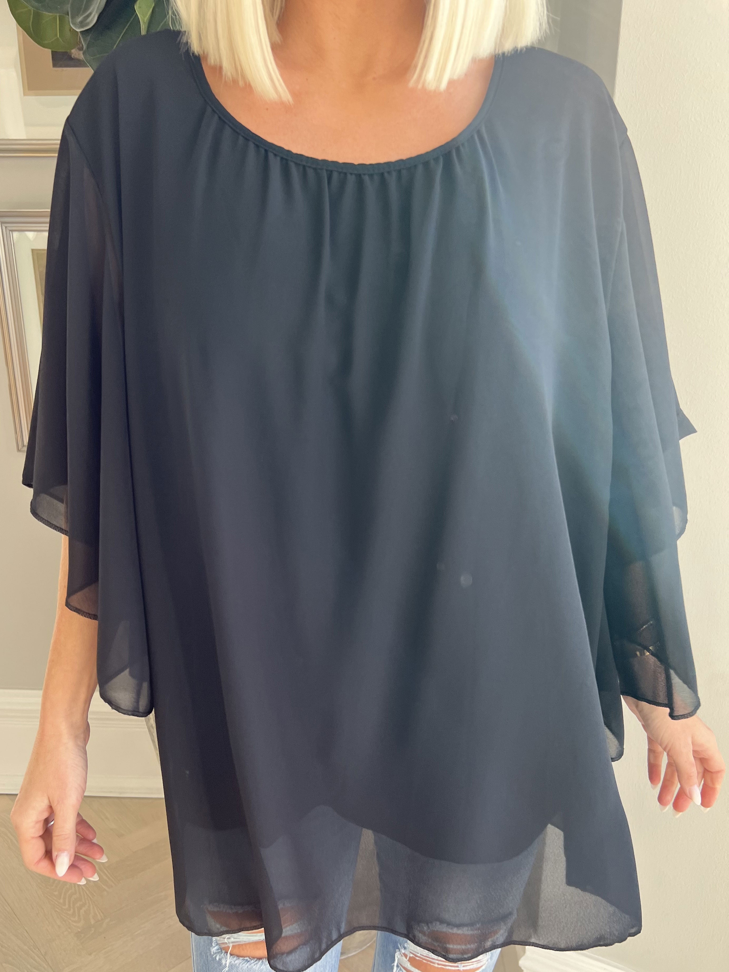 Annis - Sød tunika i løs pasform i chiffon