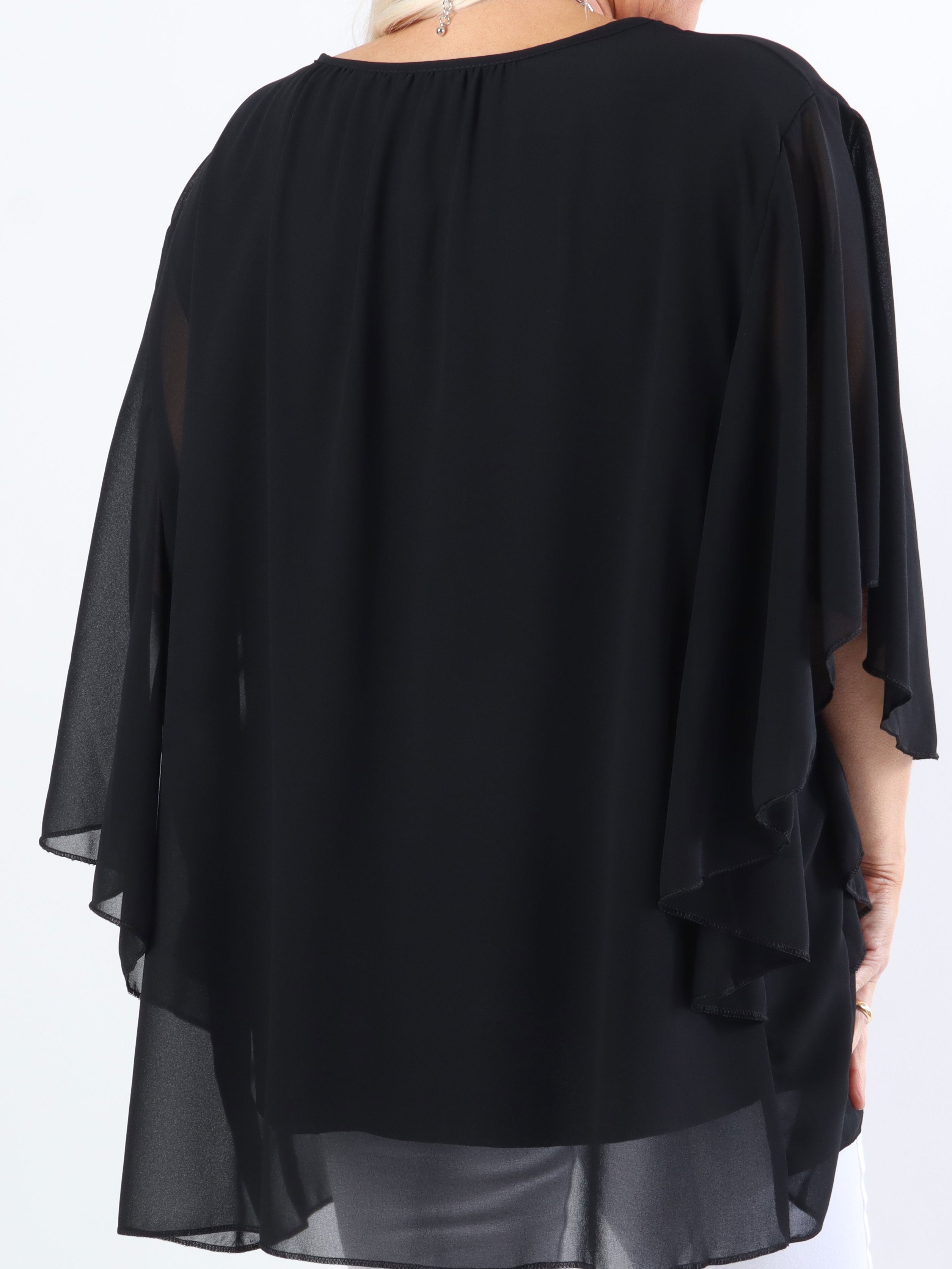 Annis - Sød plus size tunika i løs pasform i chiffon