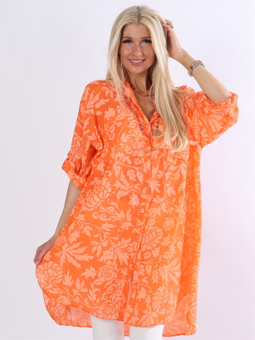 Ardita - Skjorte med bladmønster og brystlommer