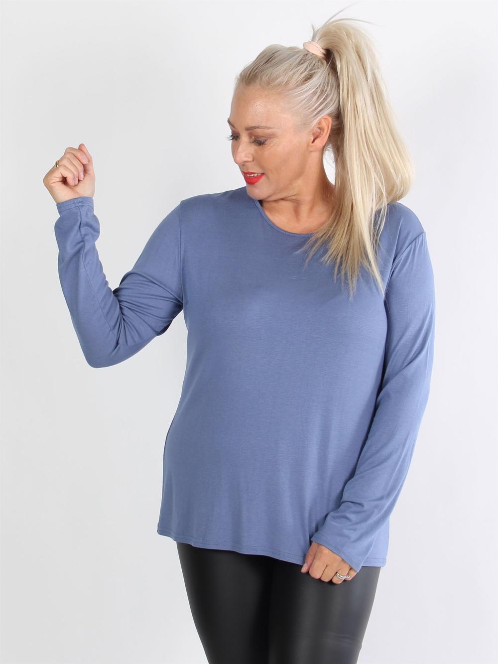 Bari - Sort langærmet basis bluse