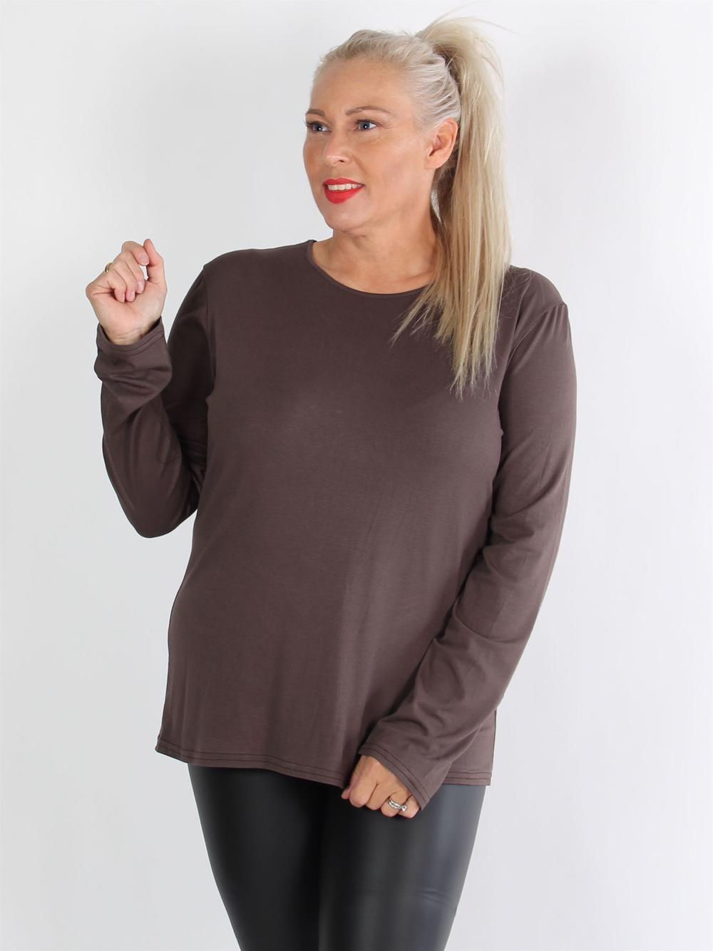 Bari - Sort langærmet basis bluse