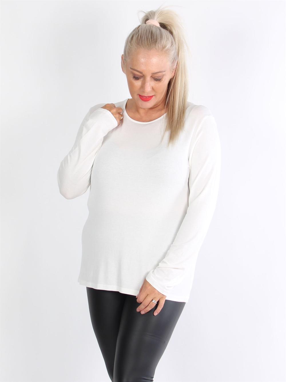 Bari - Sort langærmet basis bluse