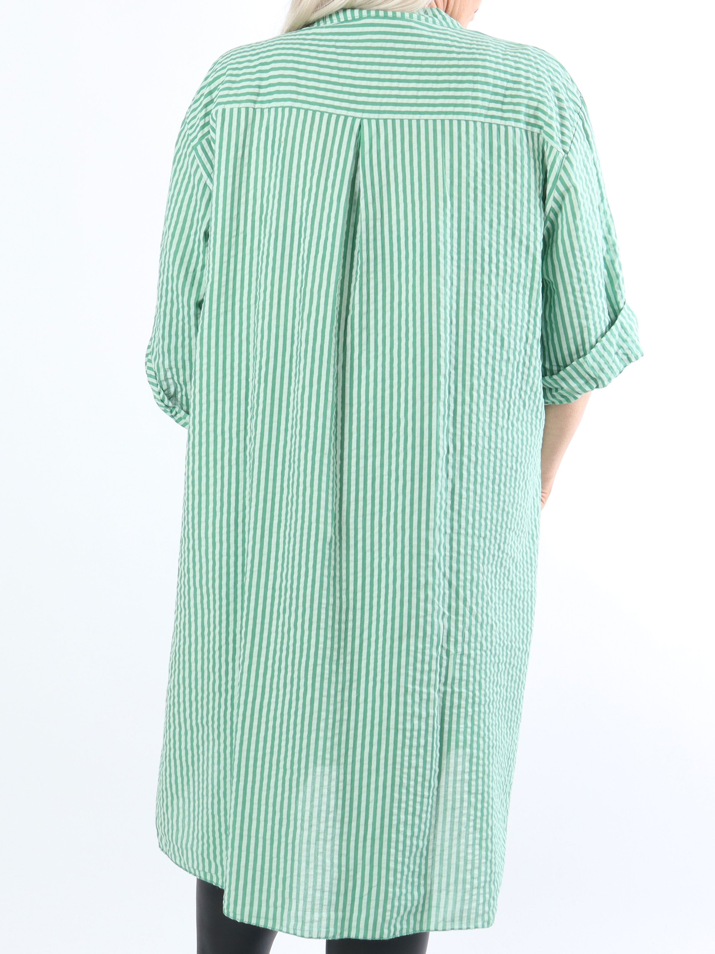 Bellis - Fed plus size skjorte i bæk og bølge