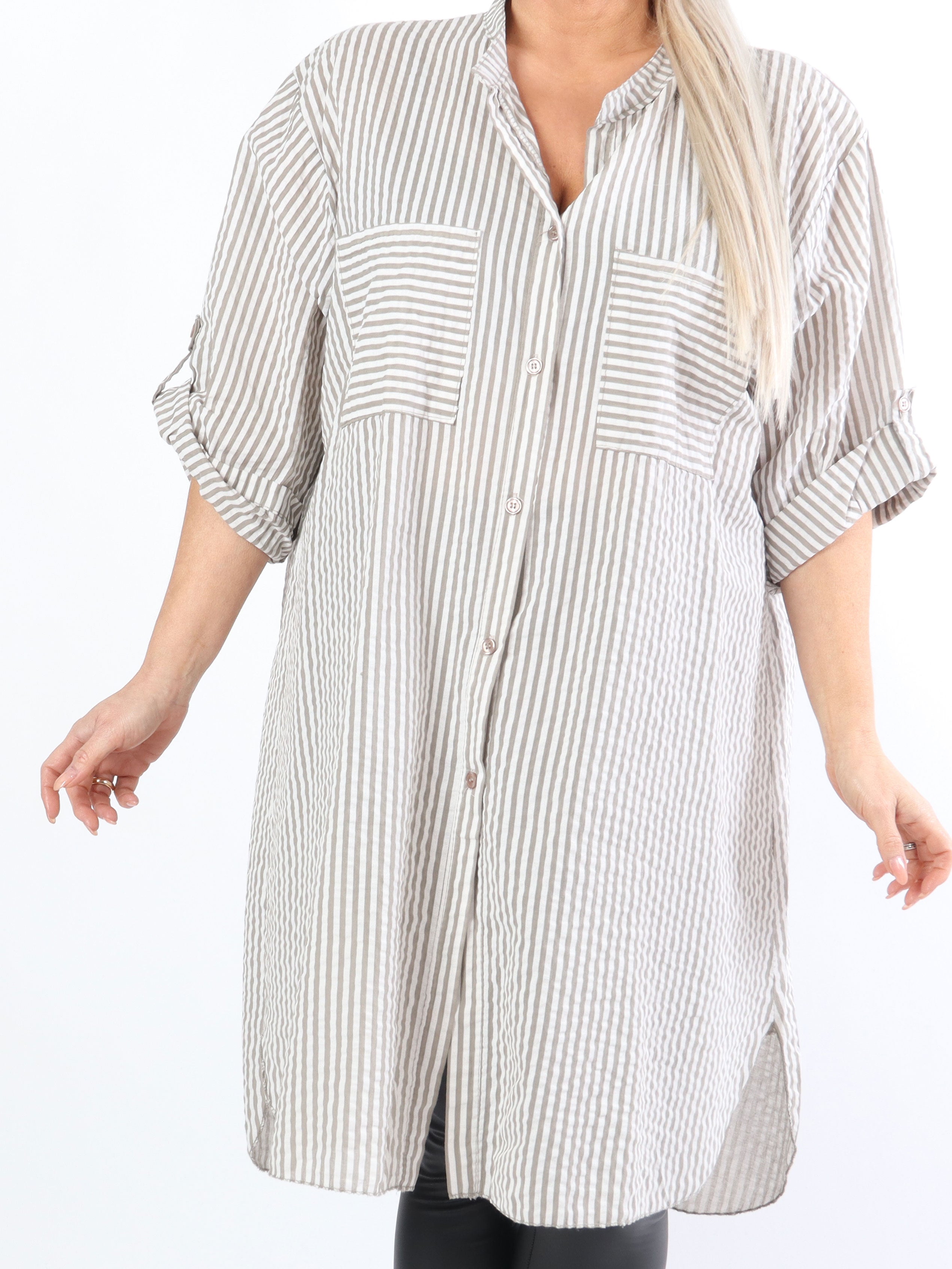 Bellis - Fed plus size skjorte i bæk og bølge