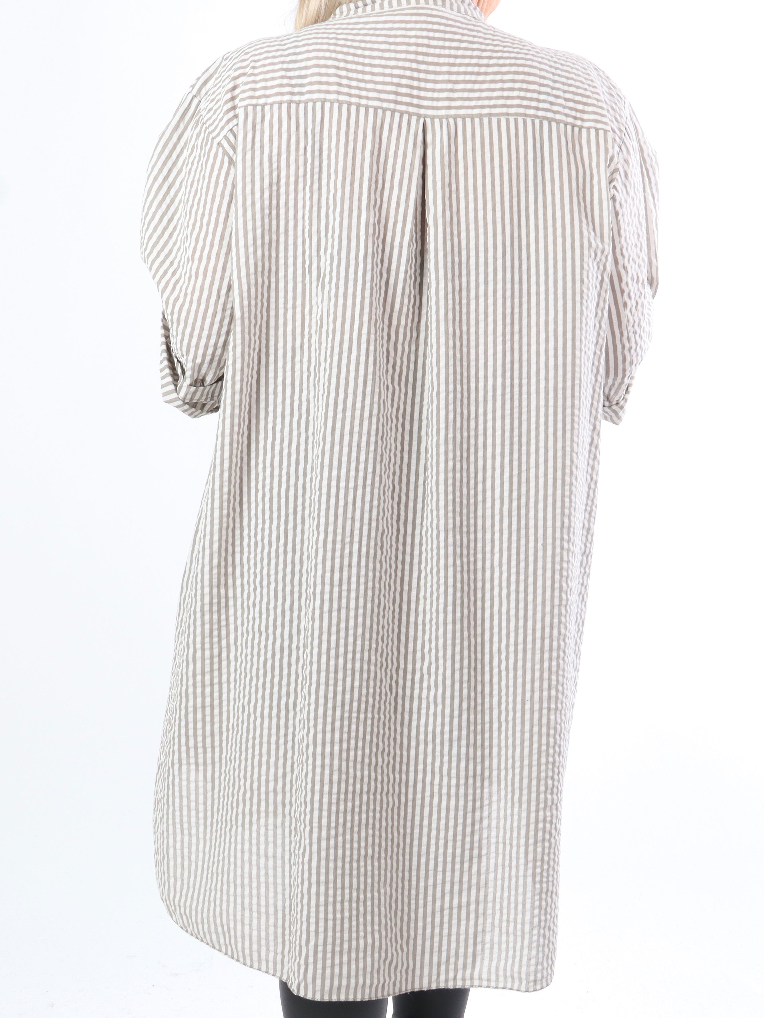 Bellis - Fed plus size skjorte i bæk og bølge