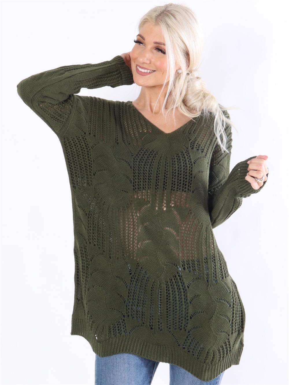 Bello - Striktrøje med strikket mønster