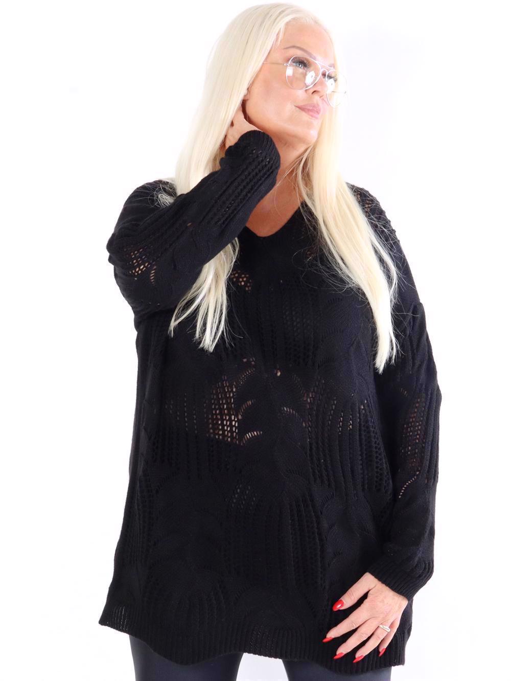 Bello - Striktrøje med strikket mønster