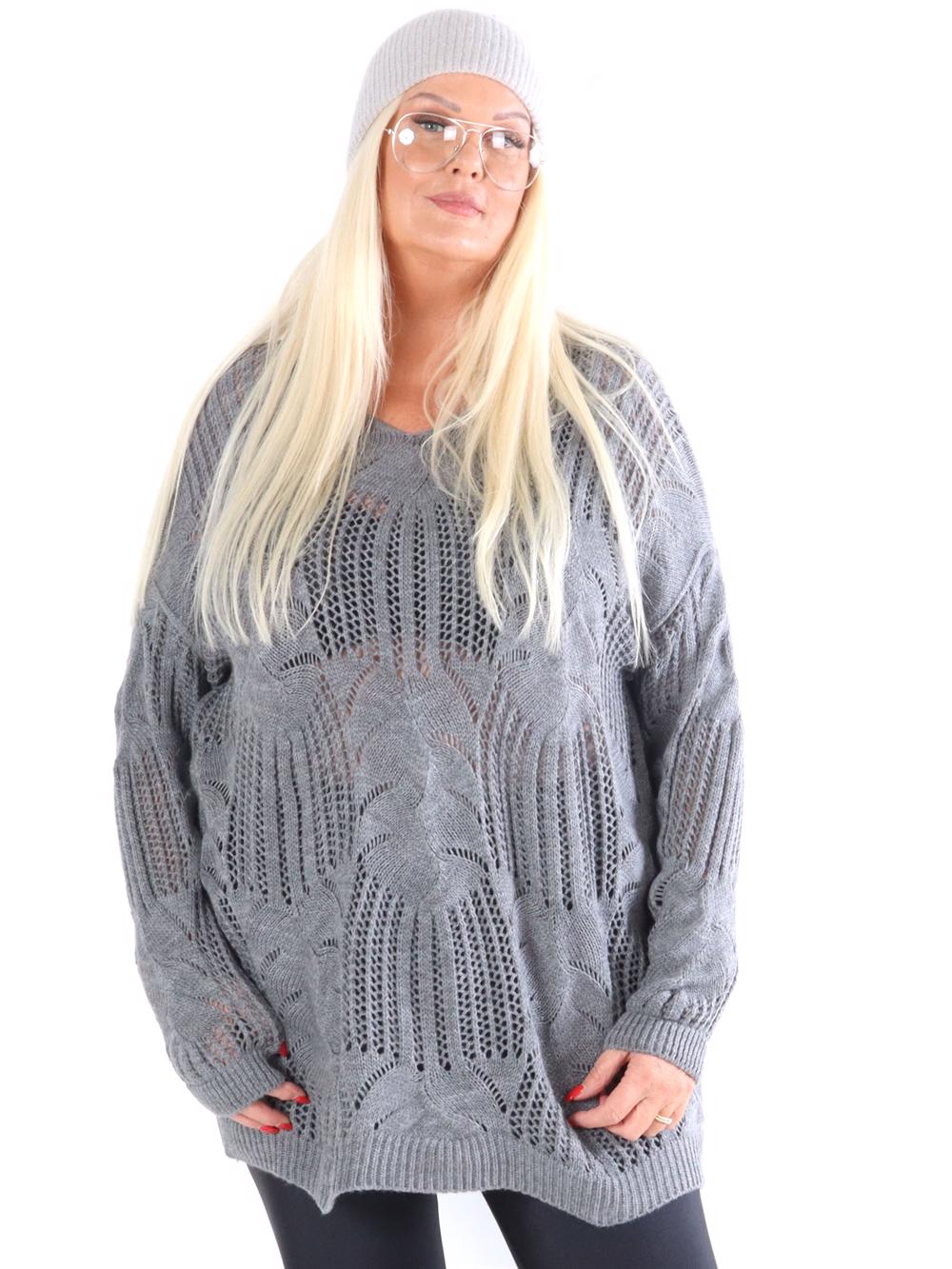 Bello - Striktrøje med strikket mønster