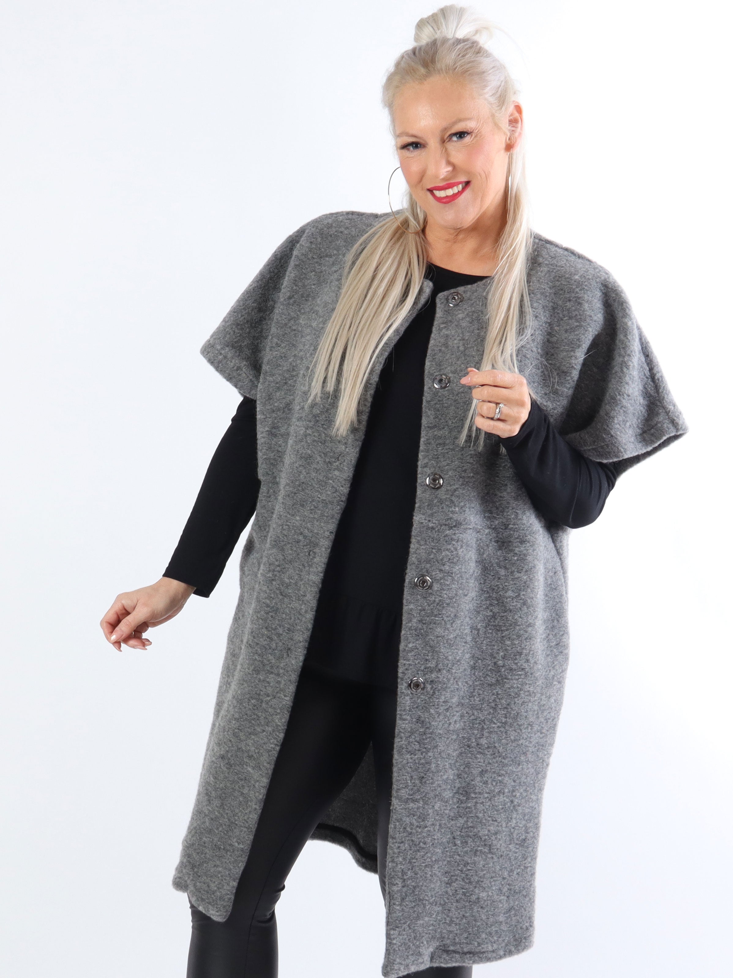 Bianca - Blød lun vest med knapper