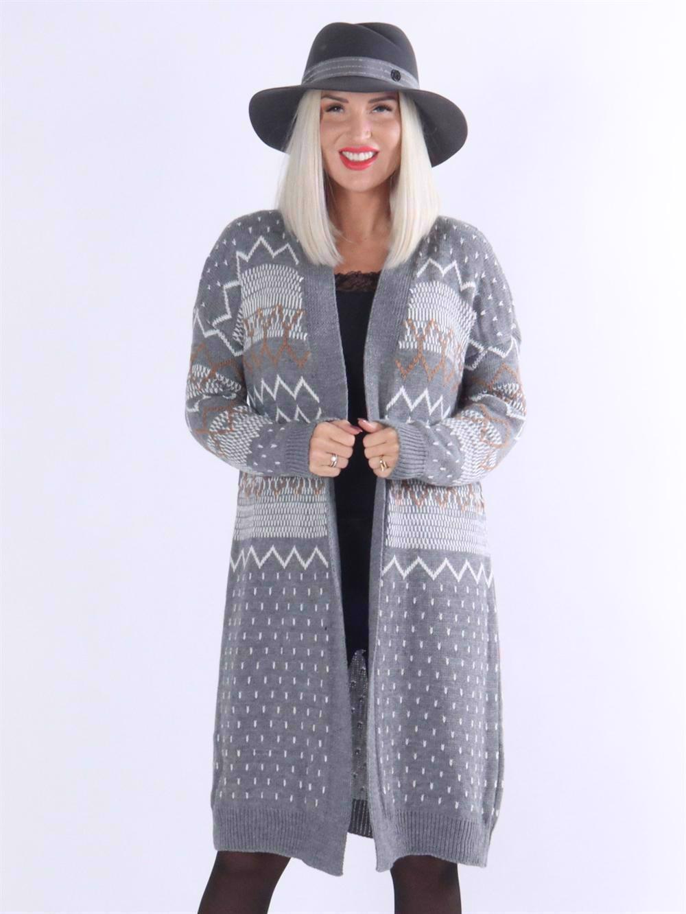 Brandi - Mønstret strikcardigan