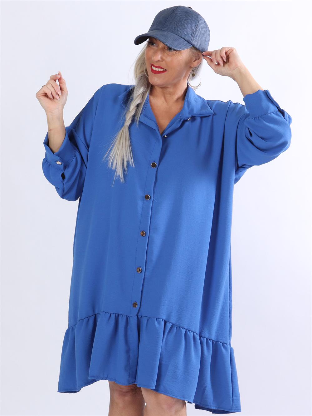 Camille - Kjole med knapper og flæselag i bunden