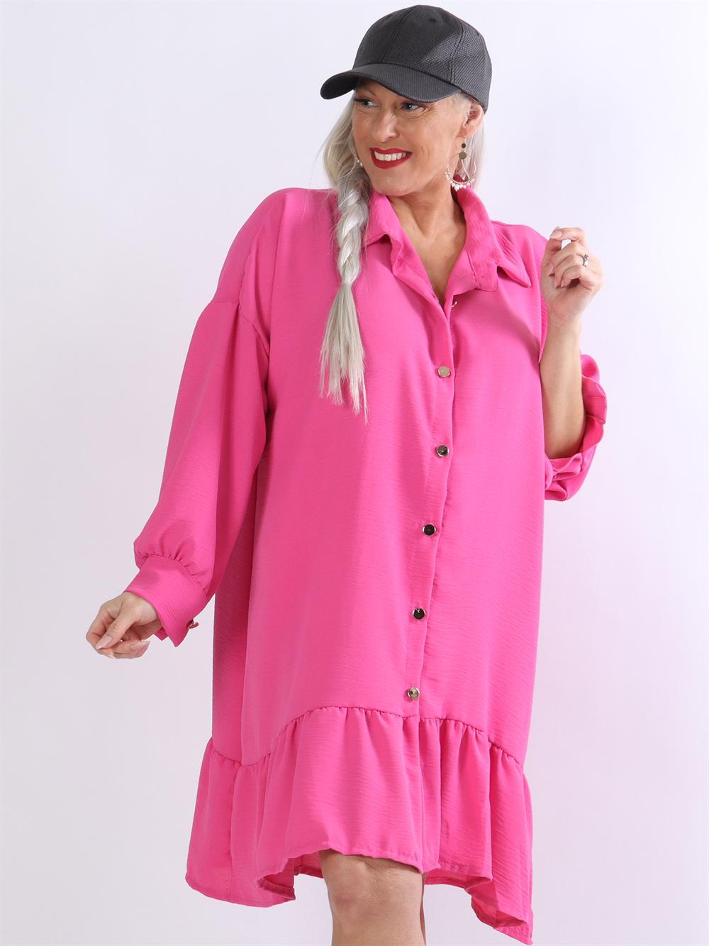 Camille - Kjole med knapper og flæselag i bunden