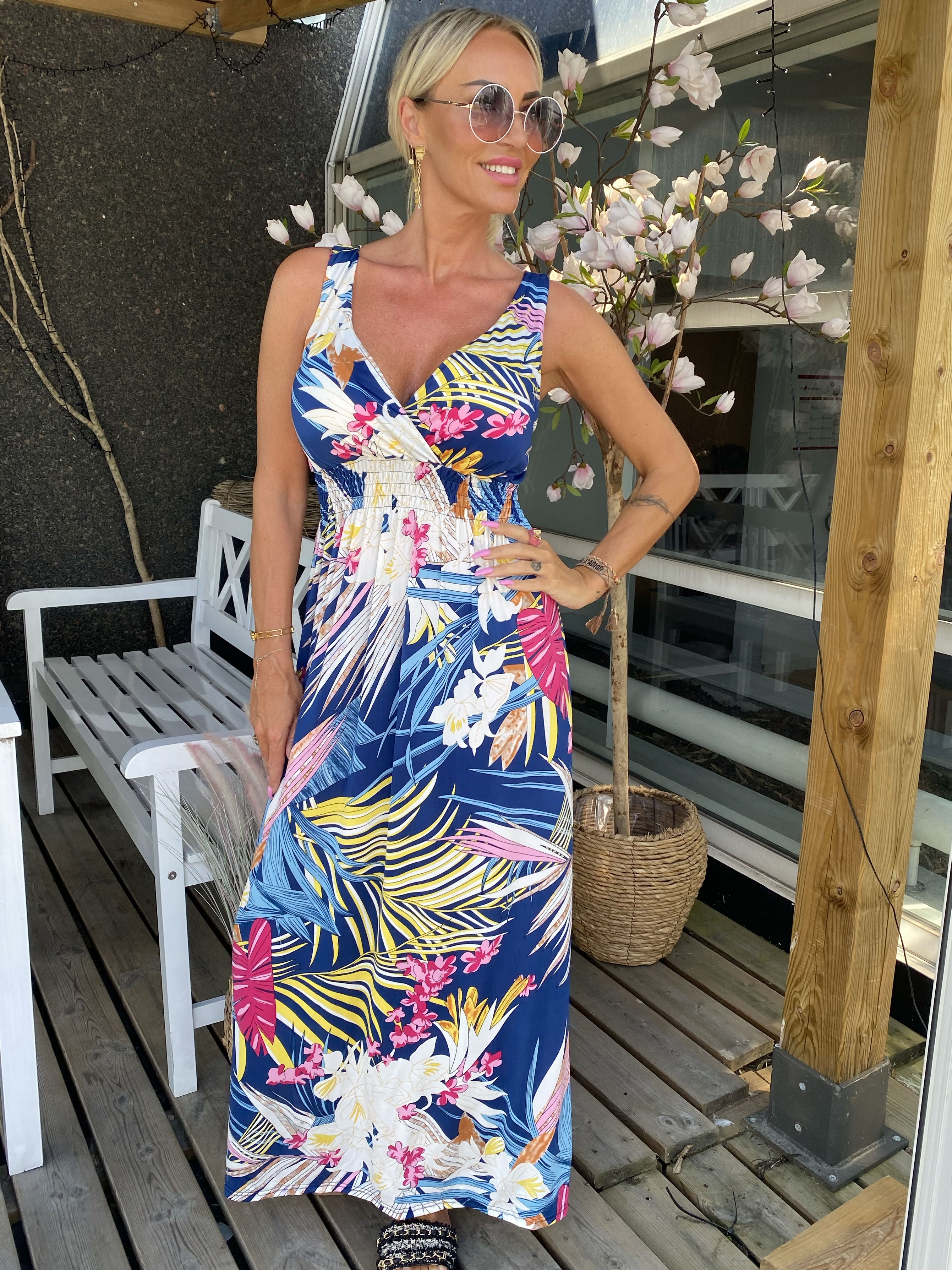 Carmina - Mønstret stropkjole i elastisk stof