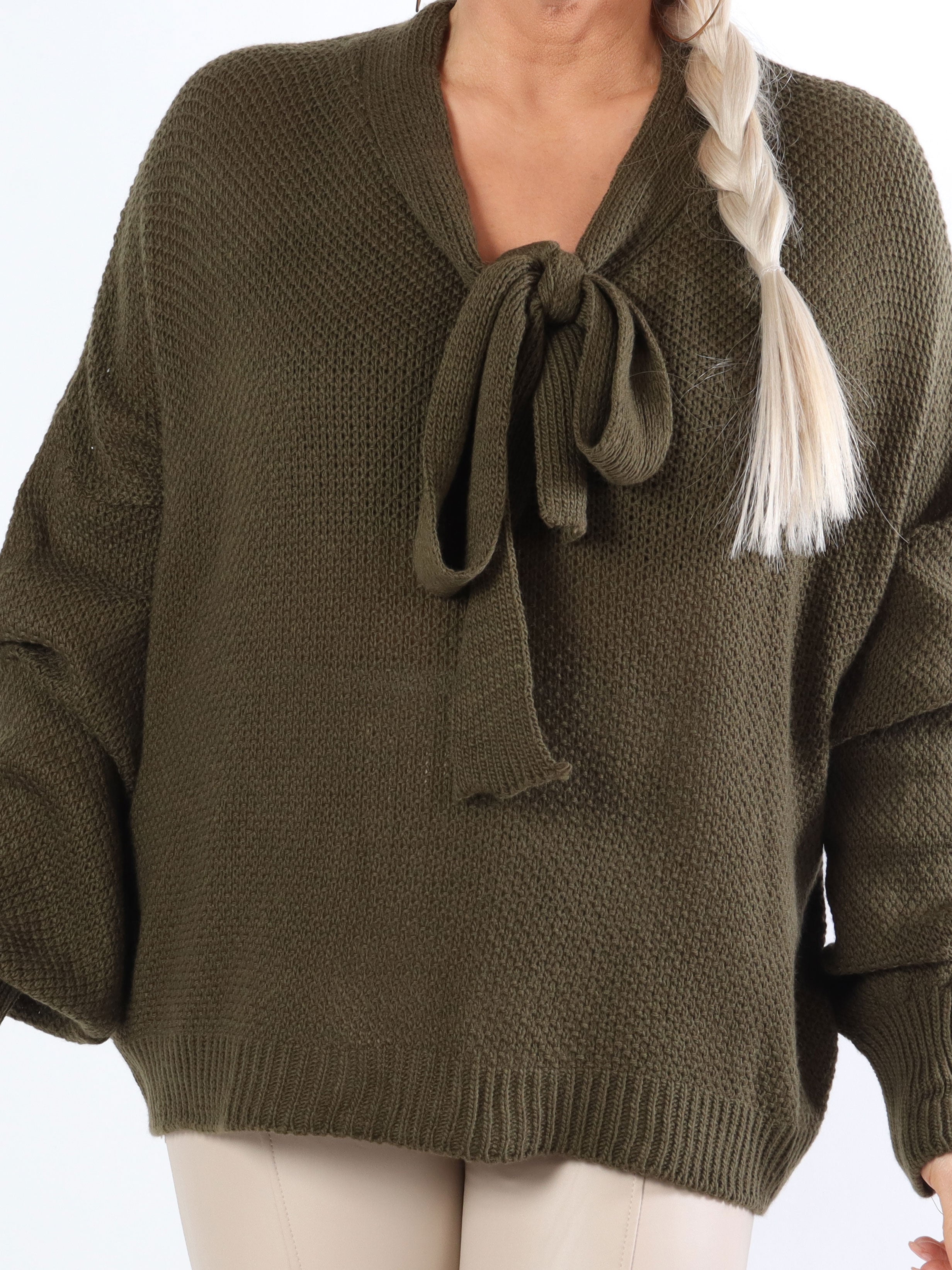 Cutie - Sød plus size strik med sløjfe