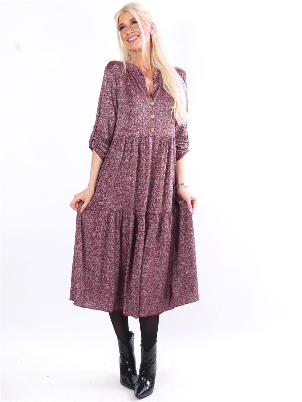 Demi - Lang kjole med glimmertråde