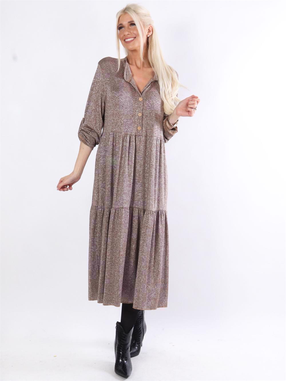 Demi - Lang kjole med glimmertråde