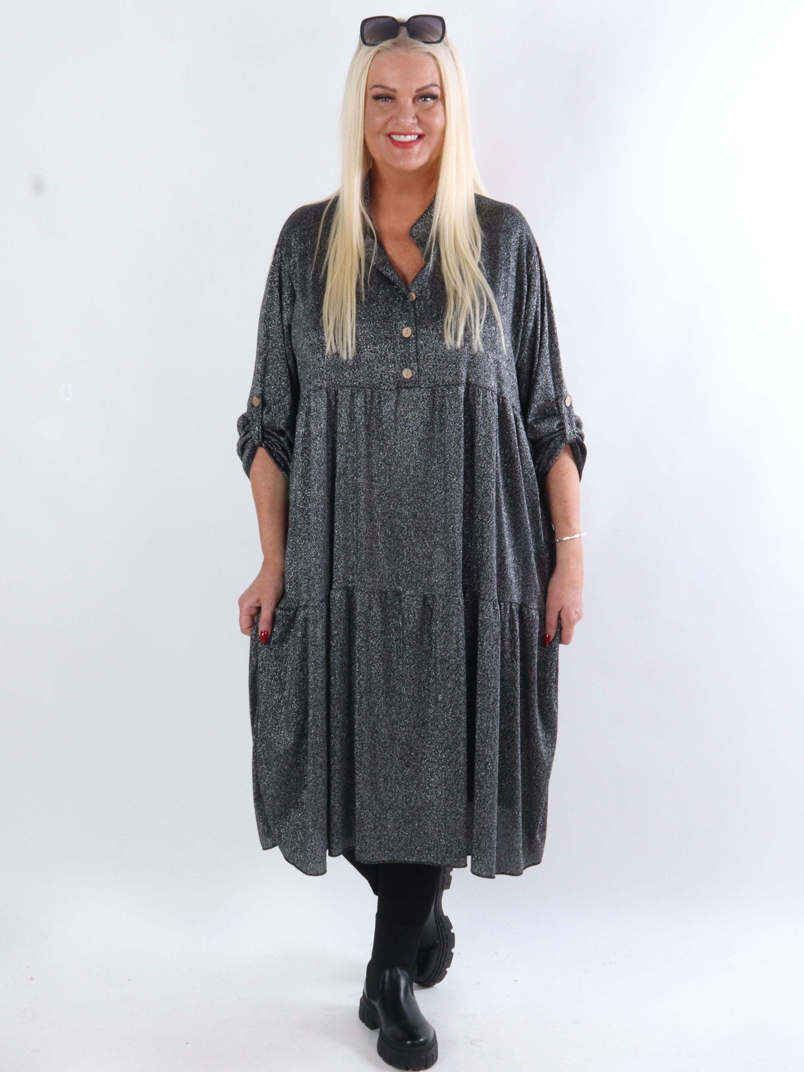 Demi - Lang kjole med glimmertråde