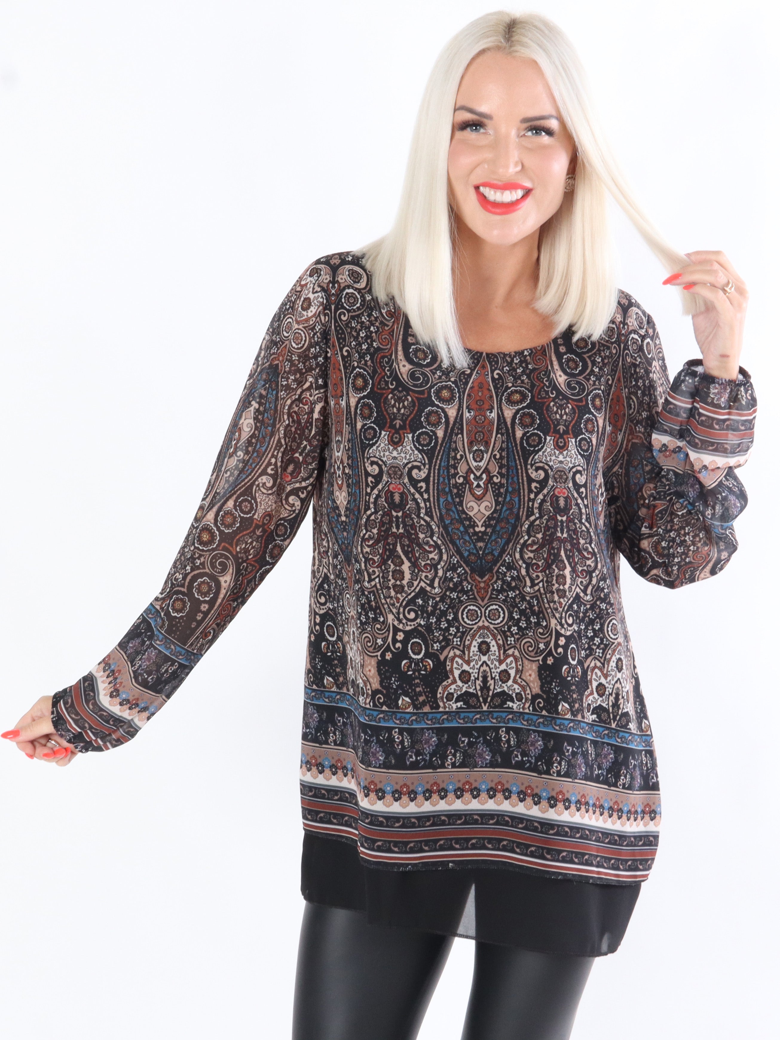 Dido - Tunika med mønstret chiffon