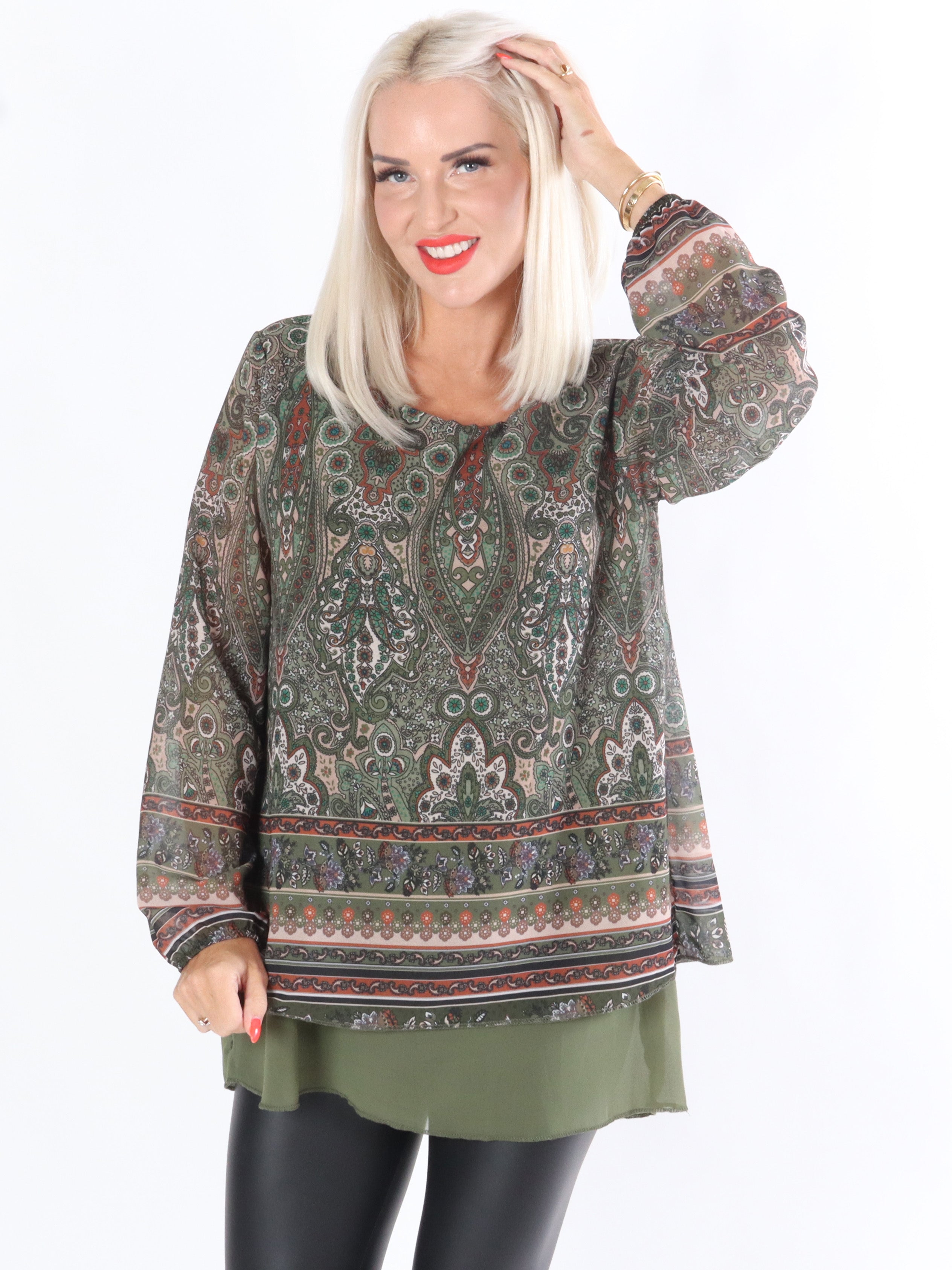 Dido - Tunika med mønstret chiffon