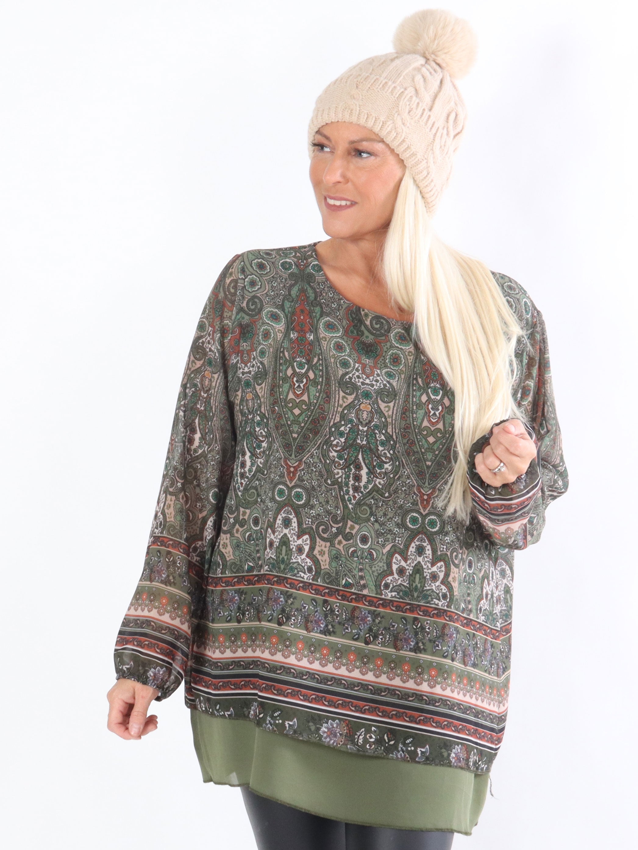 Dido - Tunika med mønstret chiffon