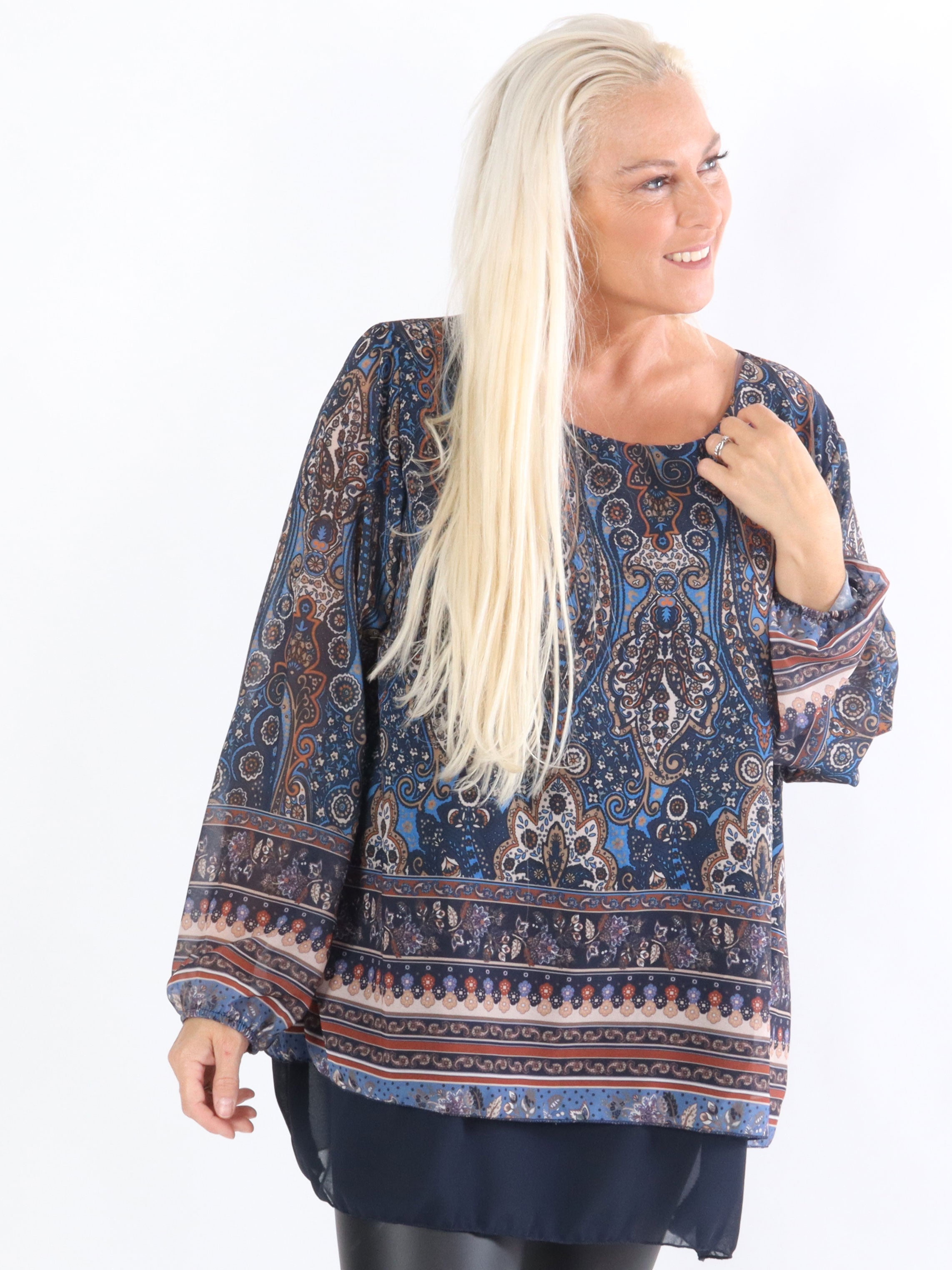 Dido - Tunika med mønstret chiffon