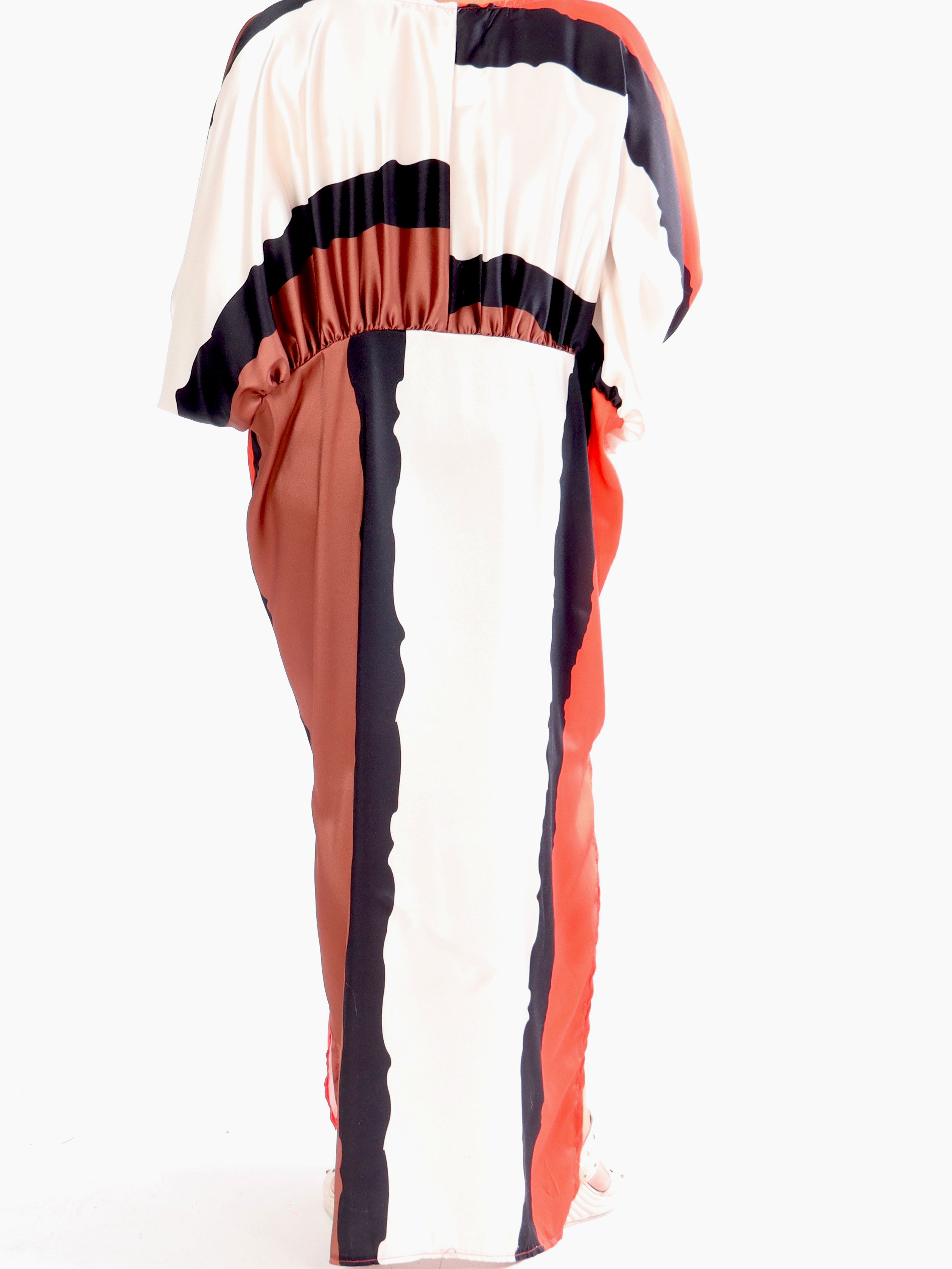 Dita - Lang smuk plus size kjole i silkelook