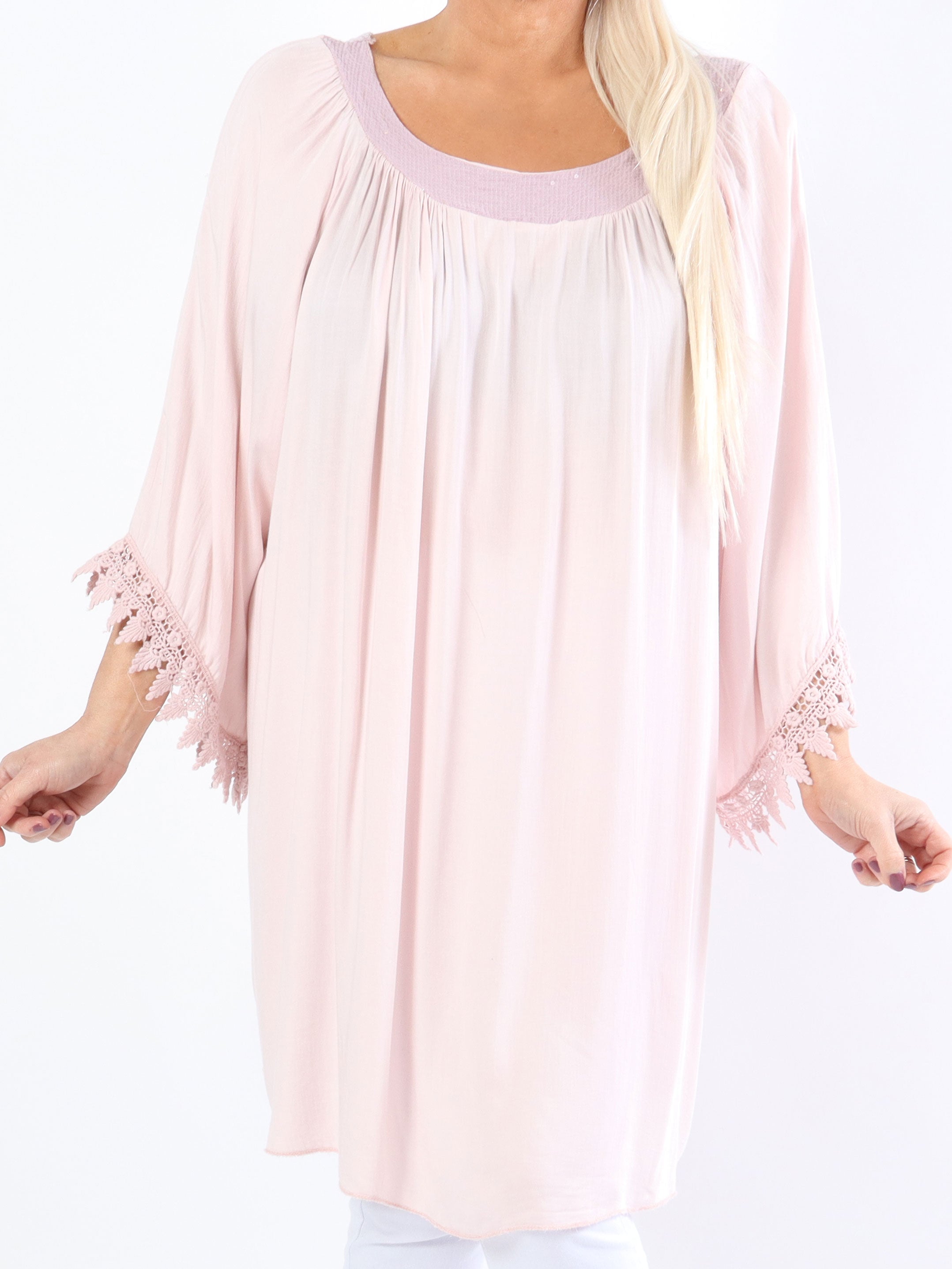 Dolores - Plus size tunikakjole med pailletter og broderinger