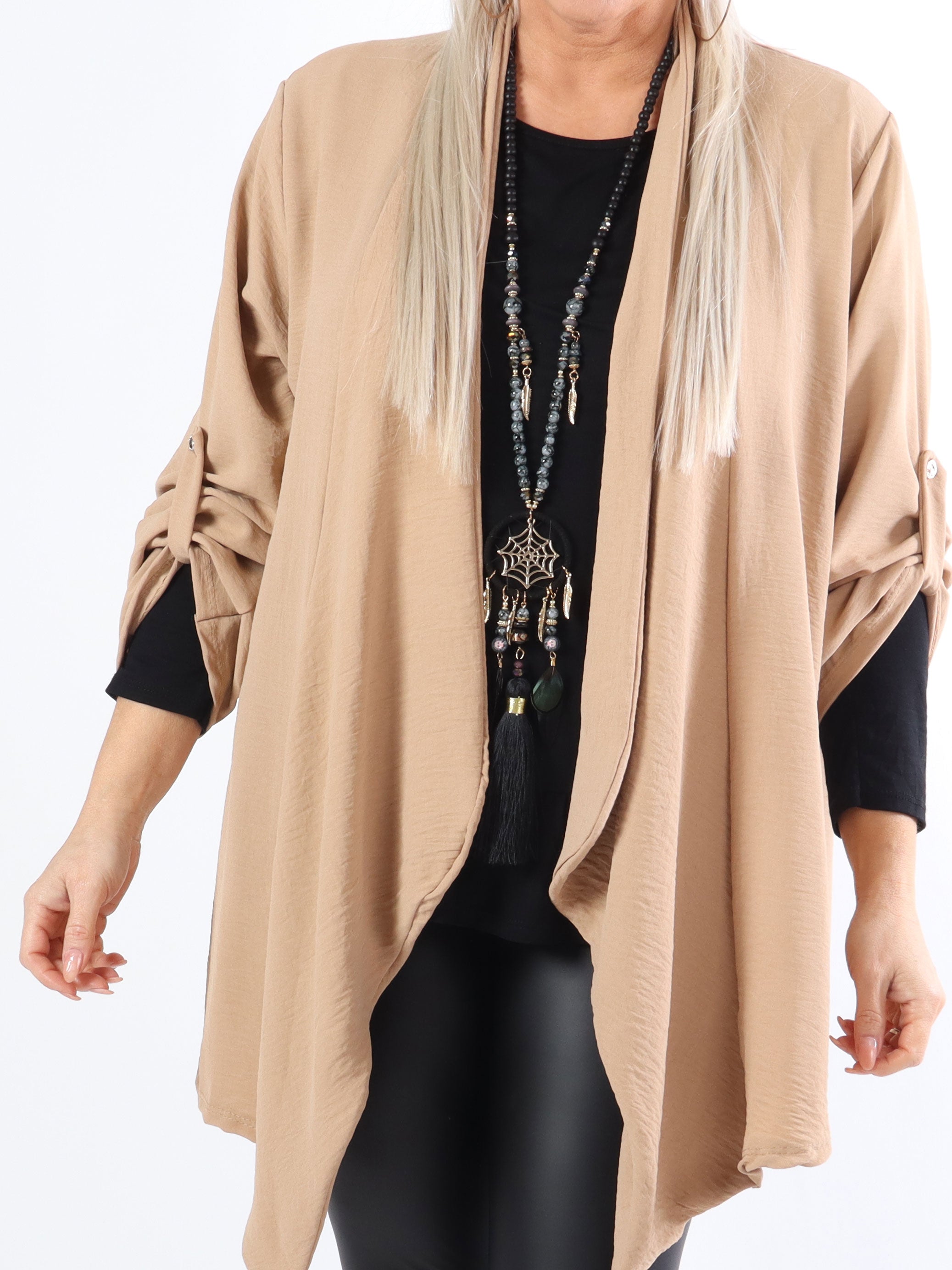 Dream - Enkel plus size cardigan i let og fint stof