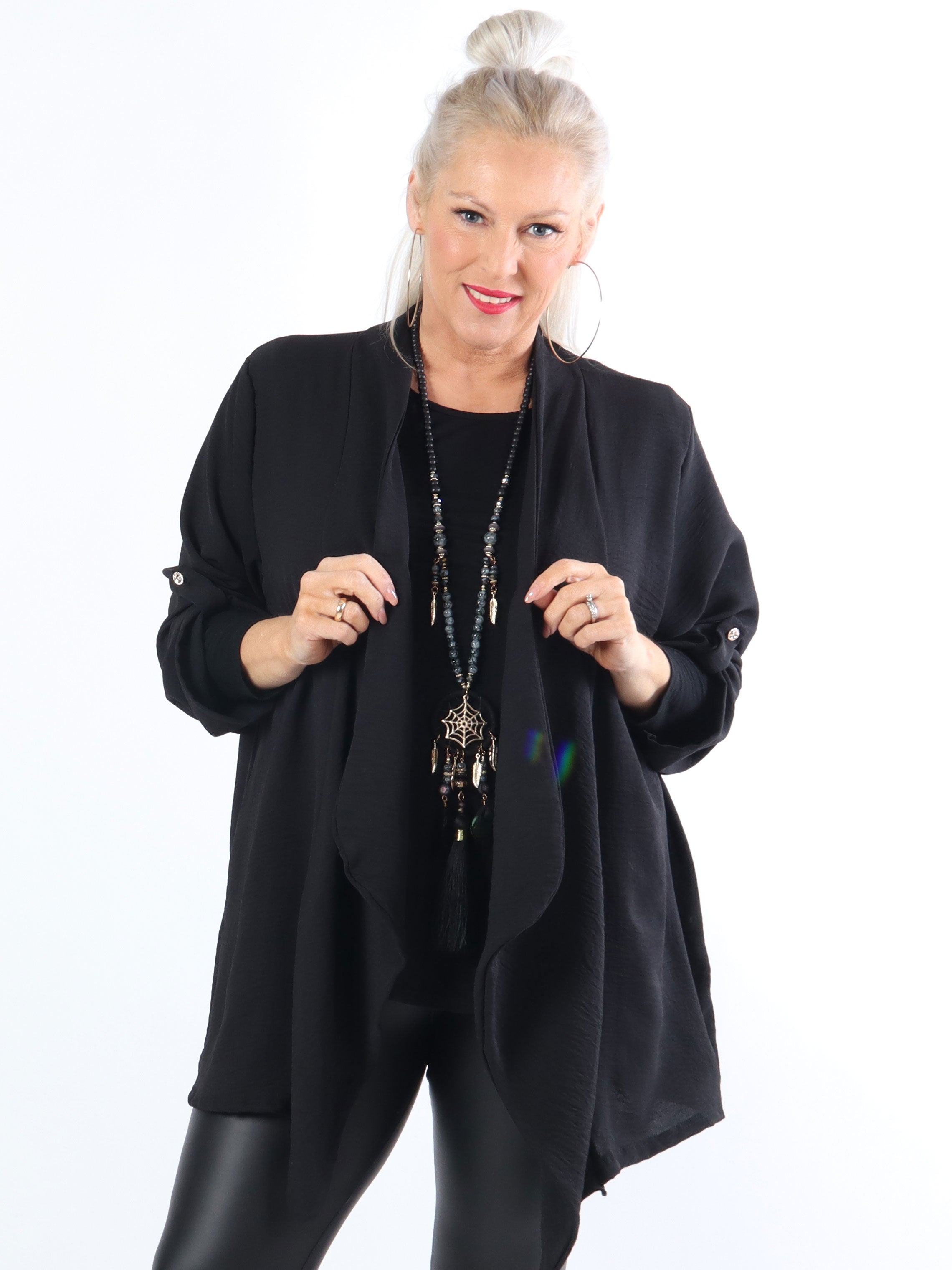 Dream - Enkel plus size cardigan i let og fint stof