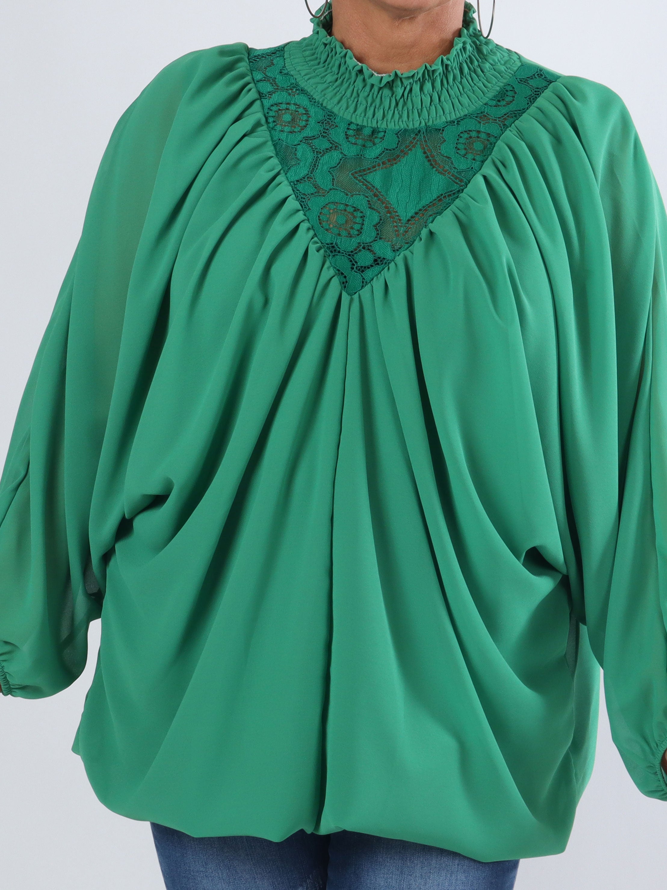 Edina - Fin plus size bluse med vidde ærmer