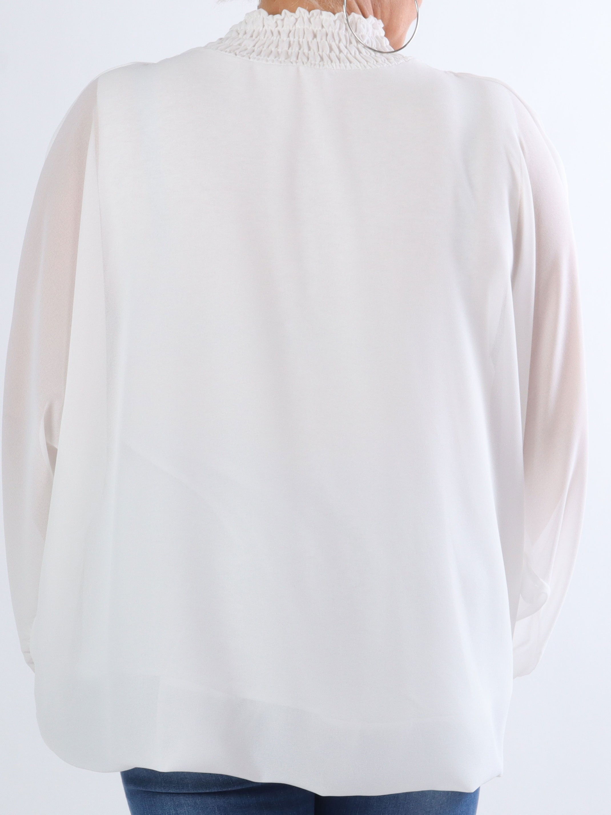 Edina - Fin plus size bluse med vidde ærmer