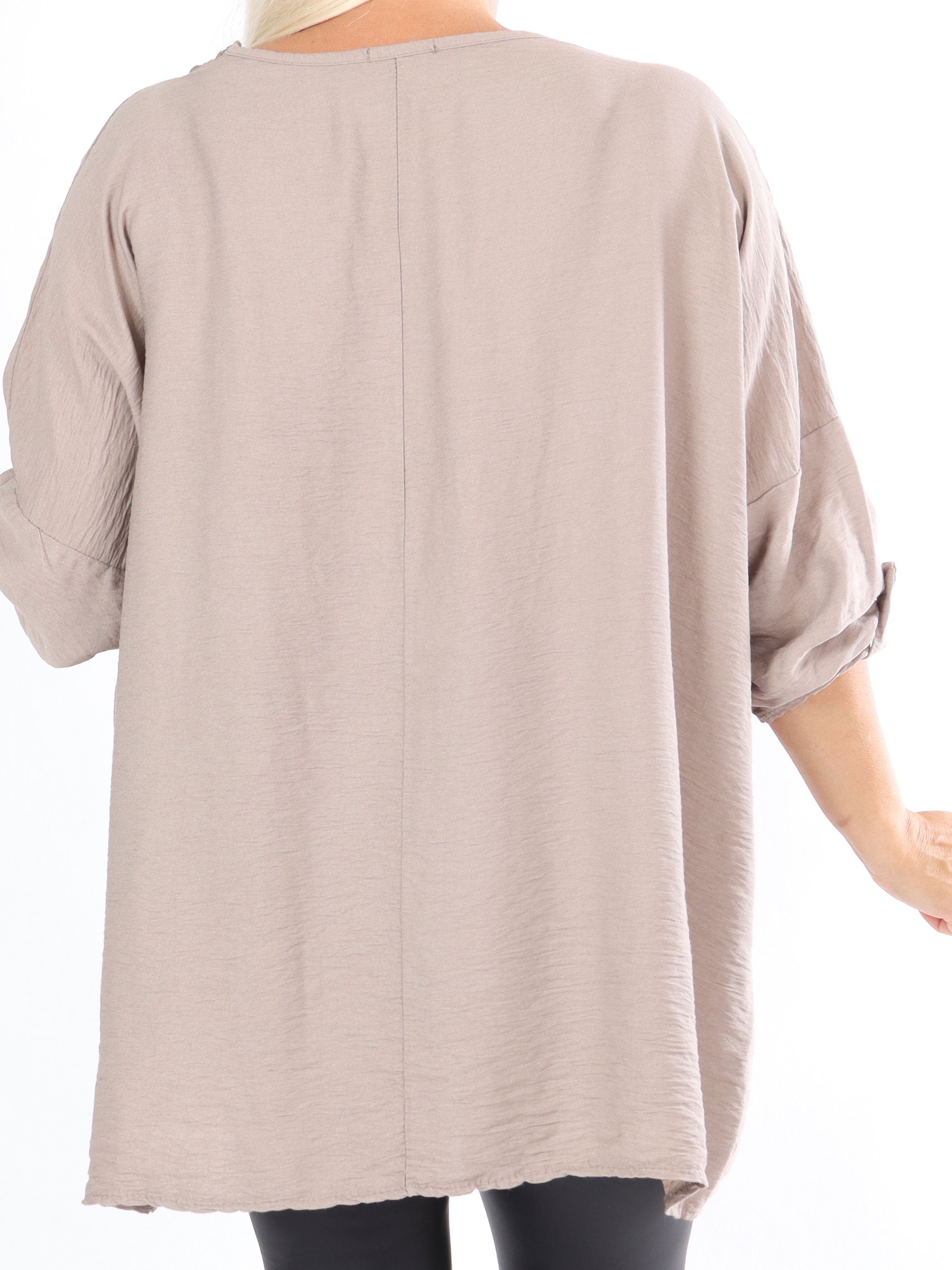 Elina - Plus size tunika pyntet med pailletter og broderinger