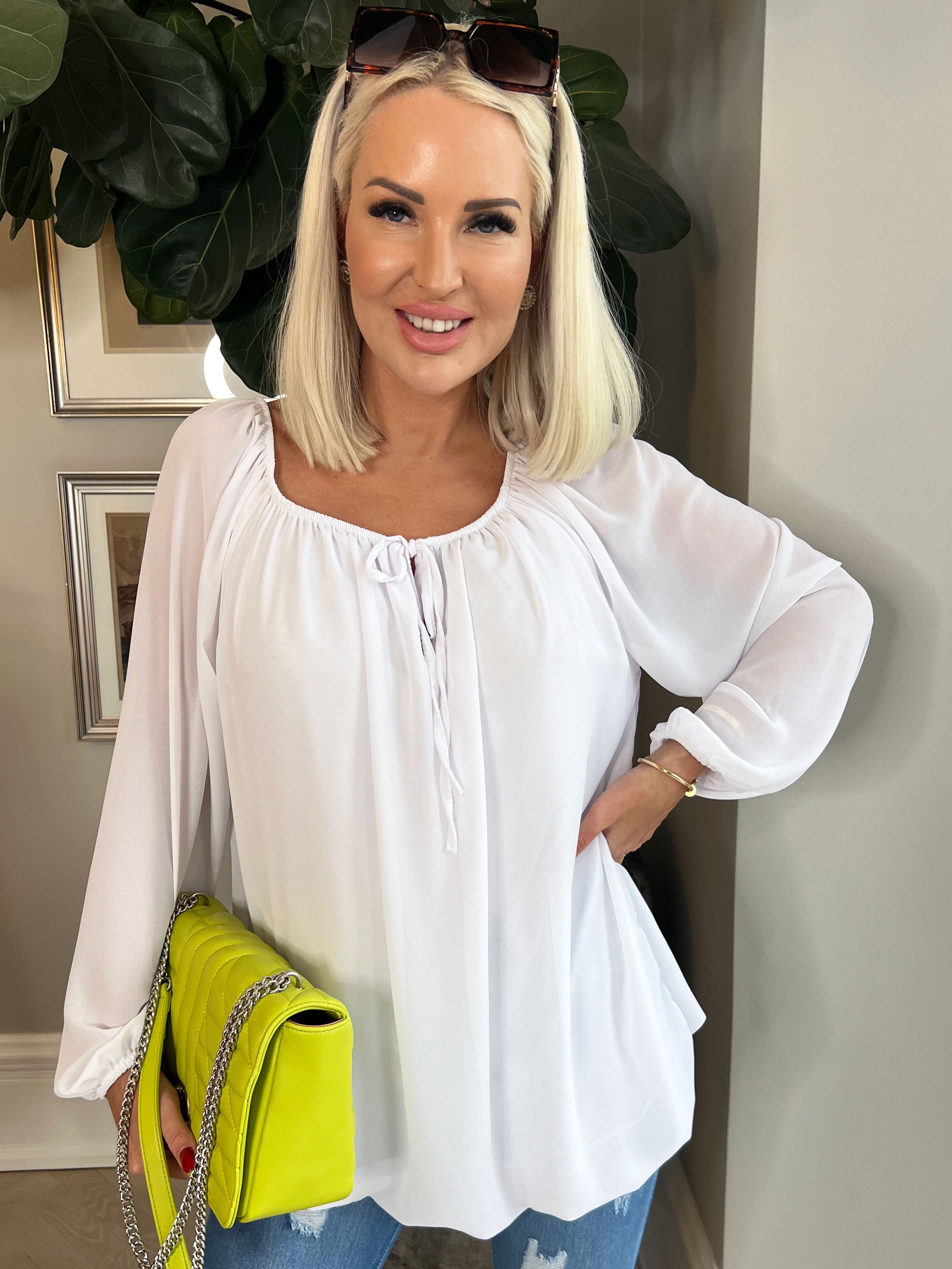 Ellen - Enkel tunika med elastik udskæring