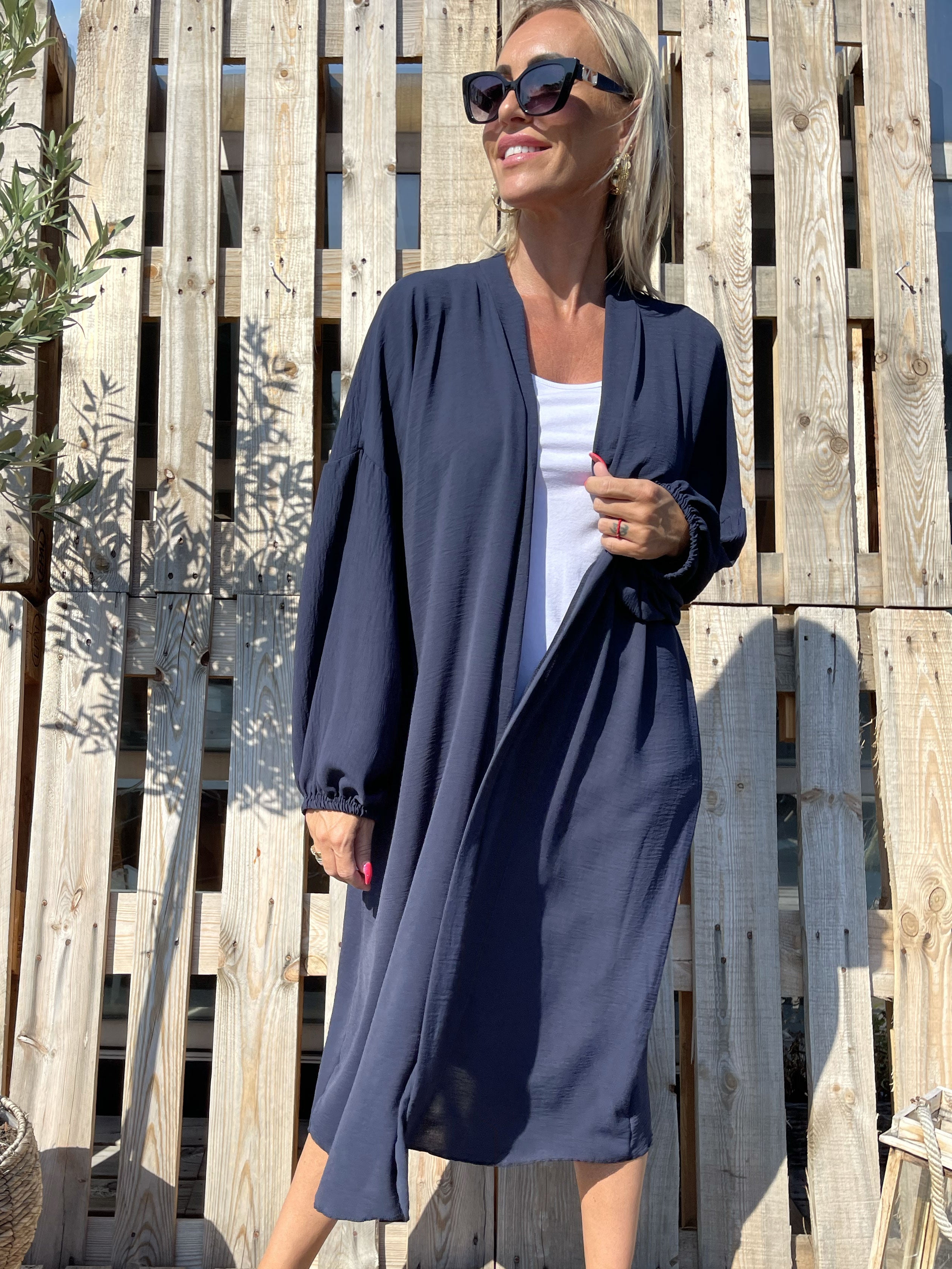 Ellen - Let cardigan med ballonærmer