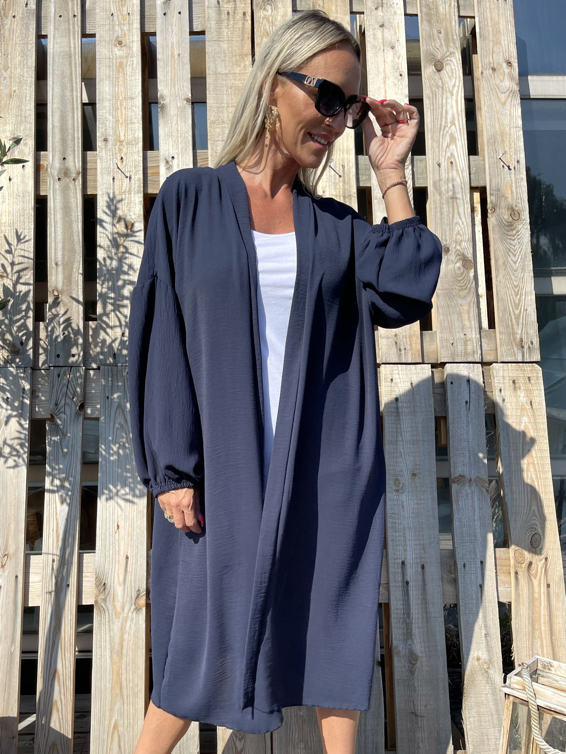 Ellen - Let cardigan med ballonærmer