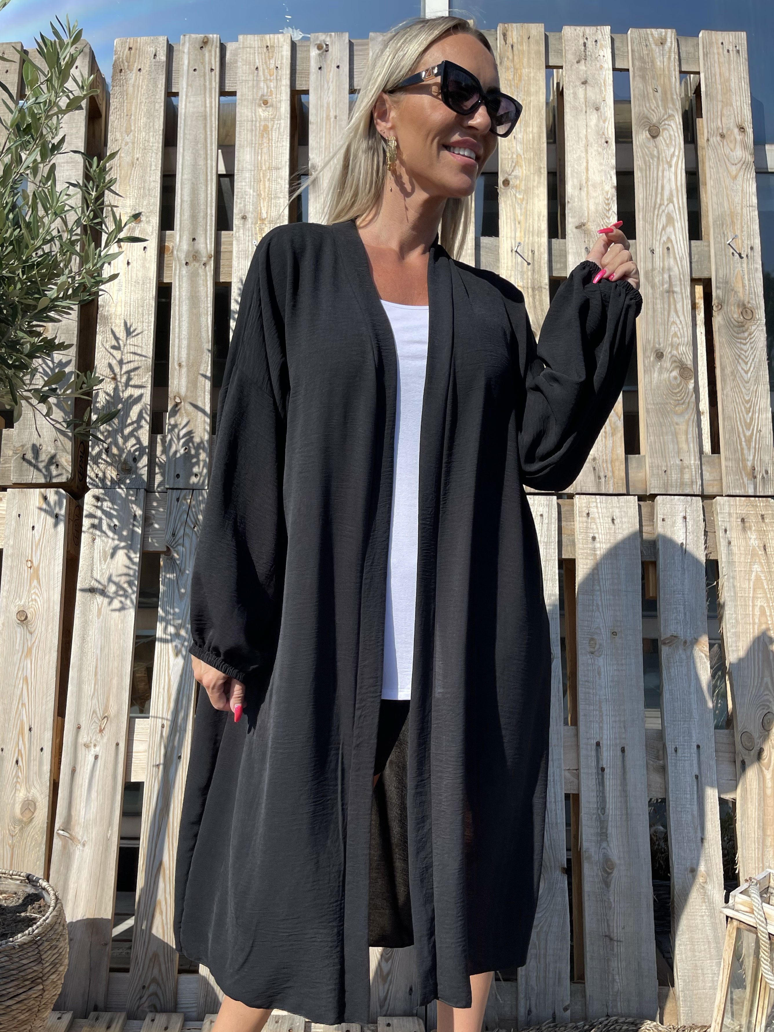 Ellen - Let cardigan med ballonærmer