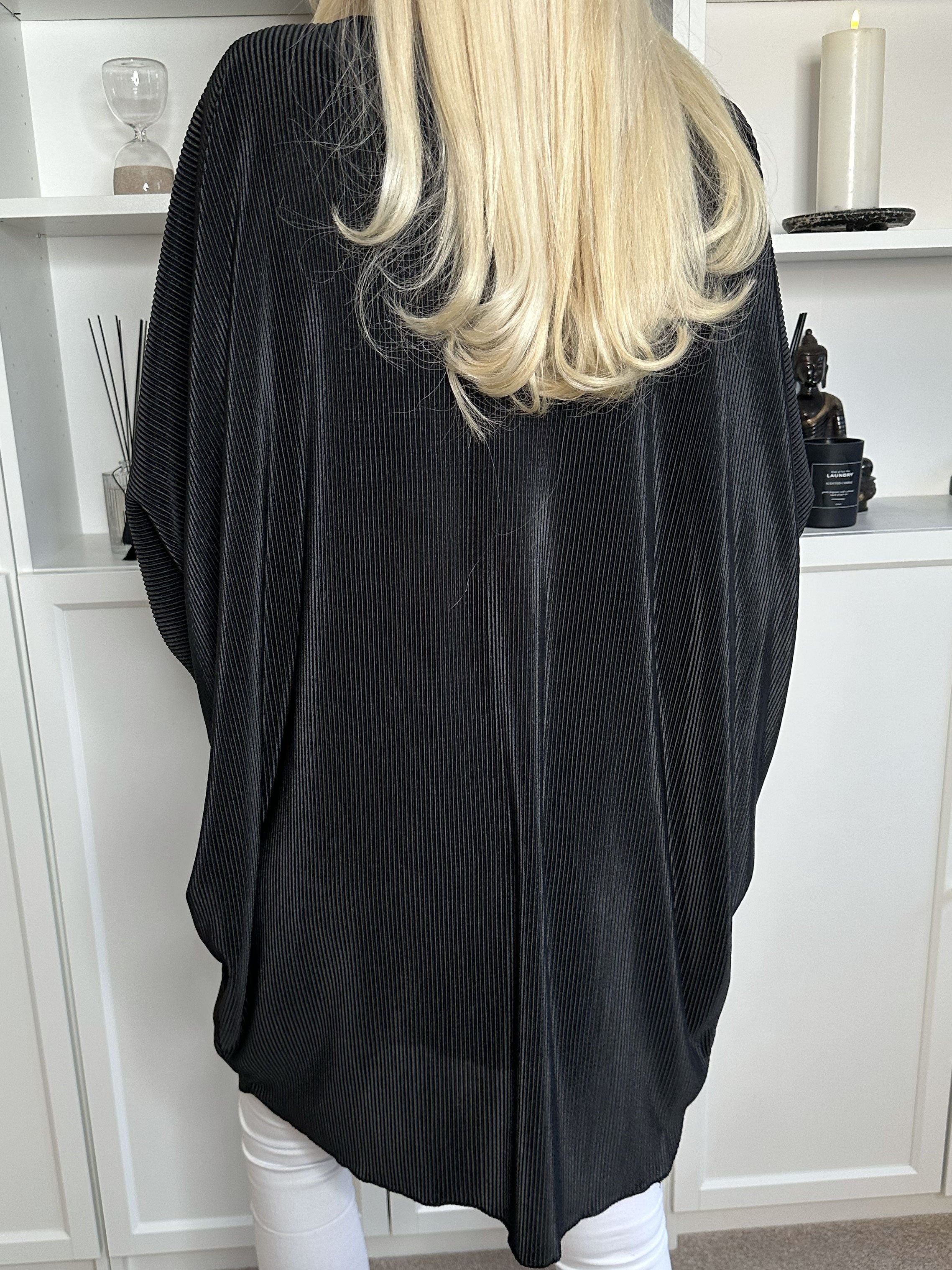 Elnora - Rillet tunika med flagermusærmer