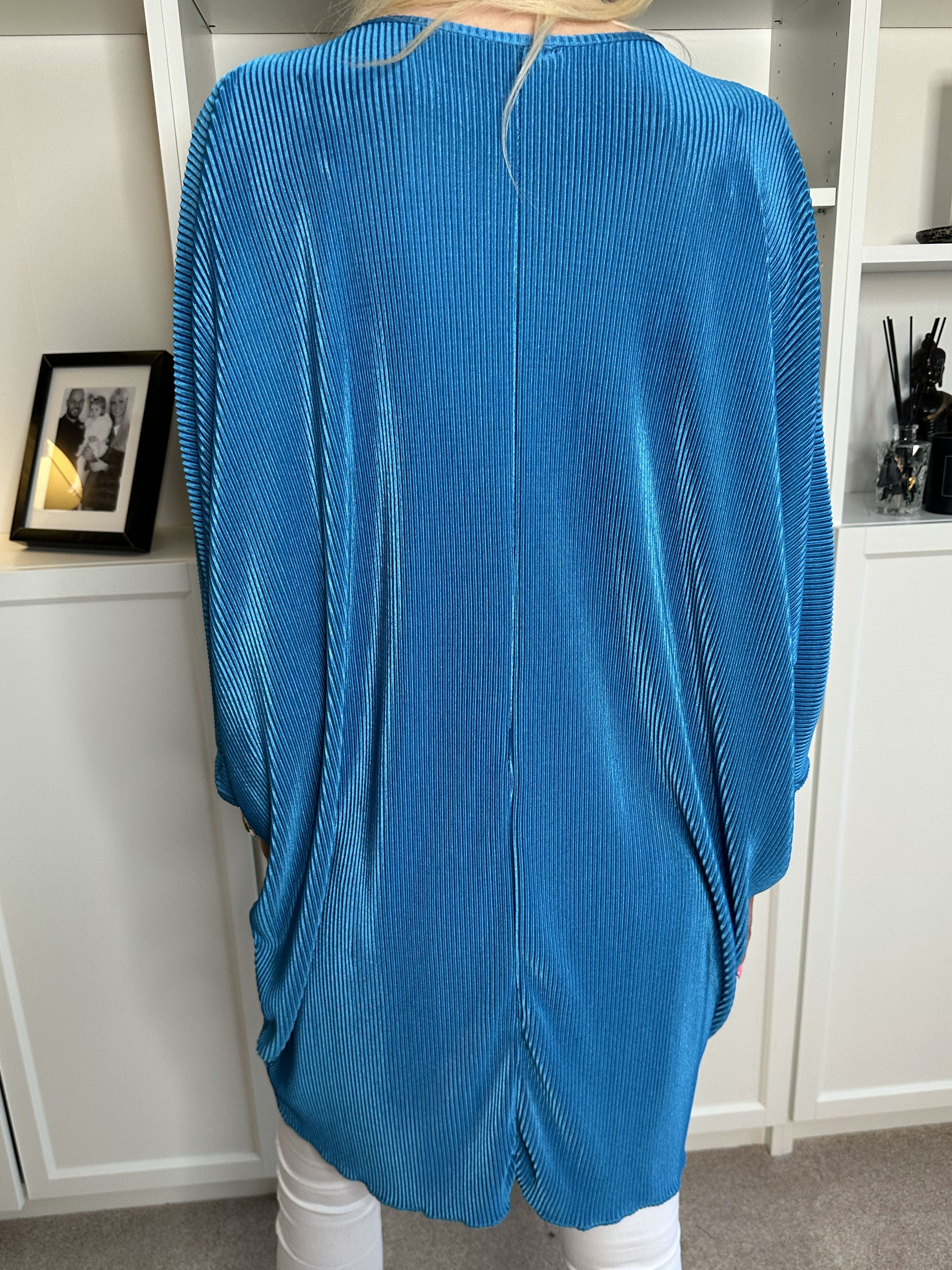 Elnora - Rillet tunika med flagermusærmer