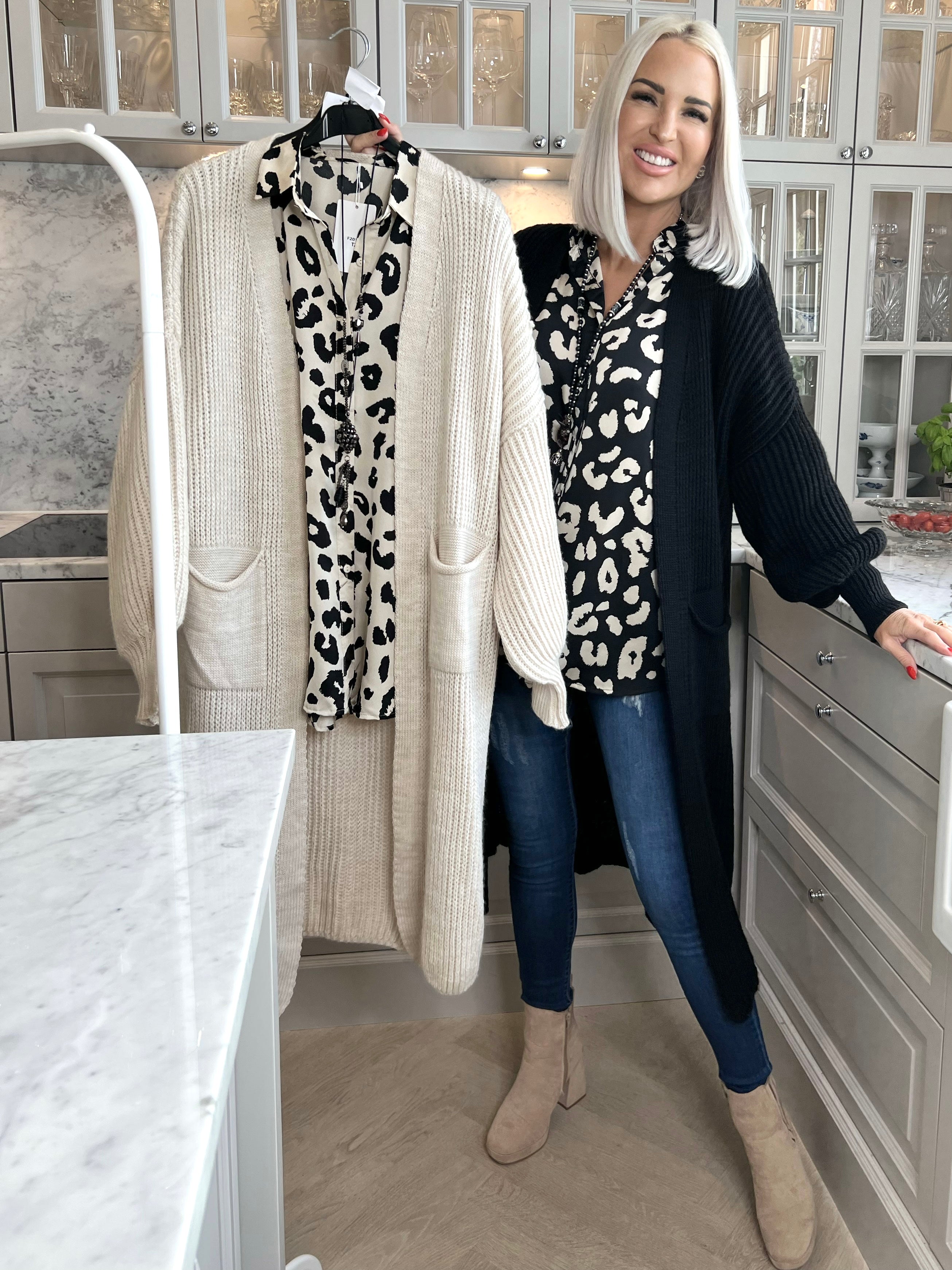 Fadia - Sød leopardskjorte i silkelook