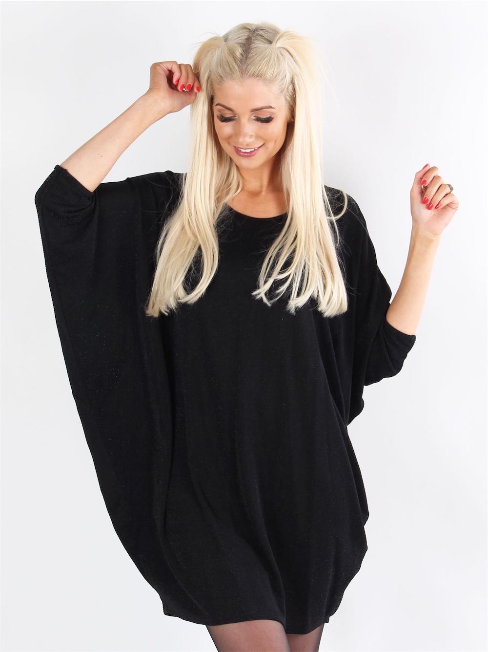 Rimini - Elastisk kjole med flagermusærmer