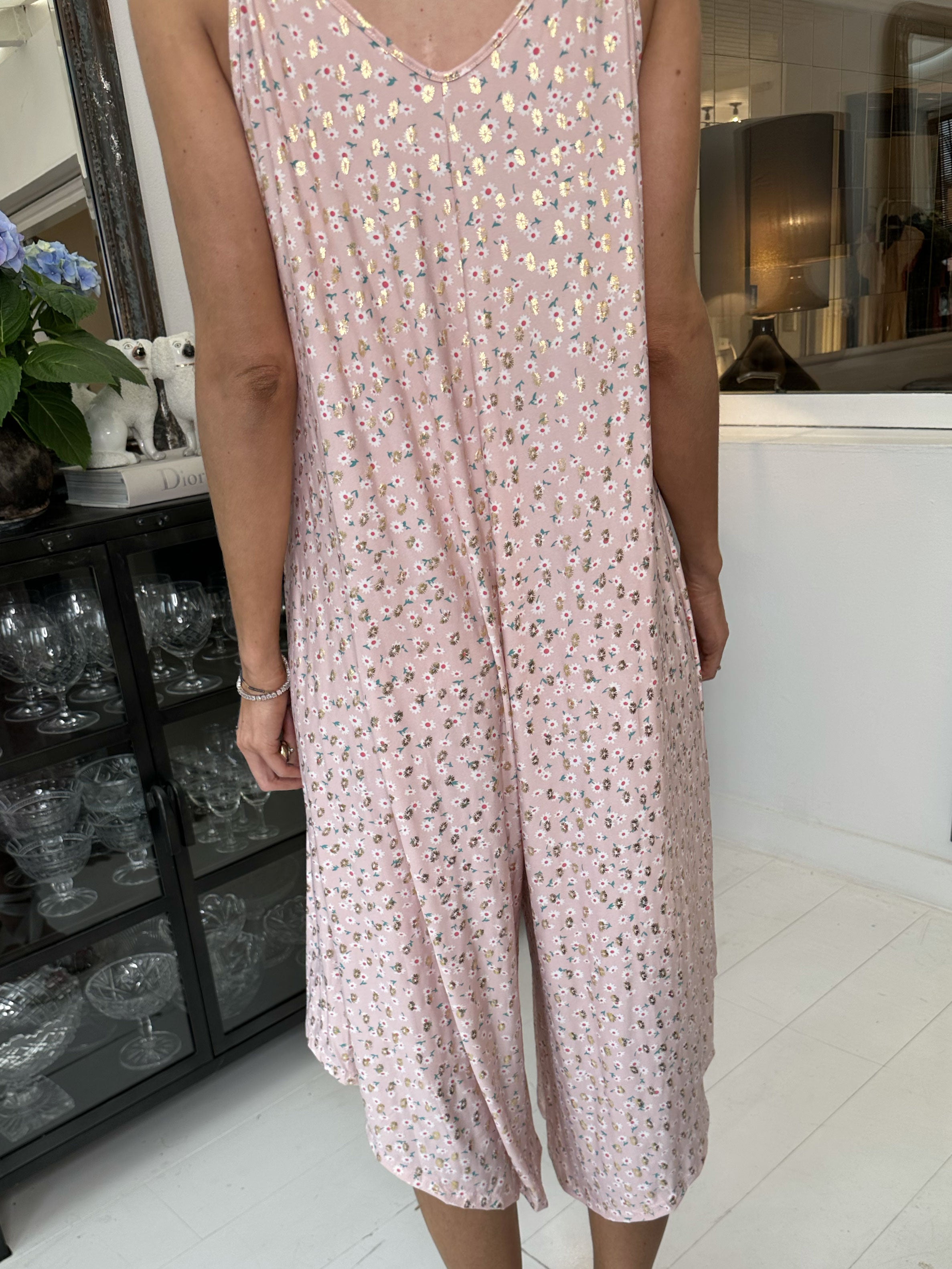 Felicia flower - Stretchy buksedragt med vide ben