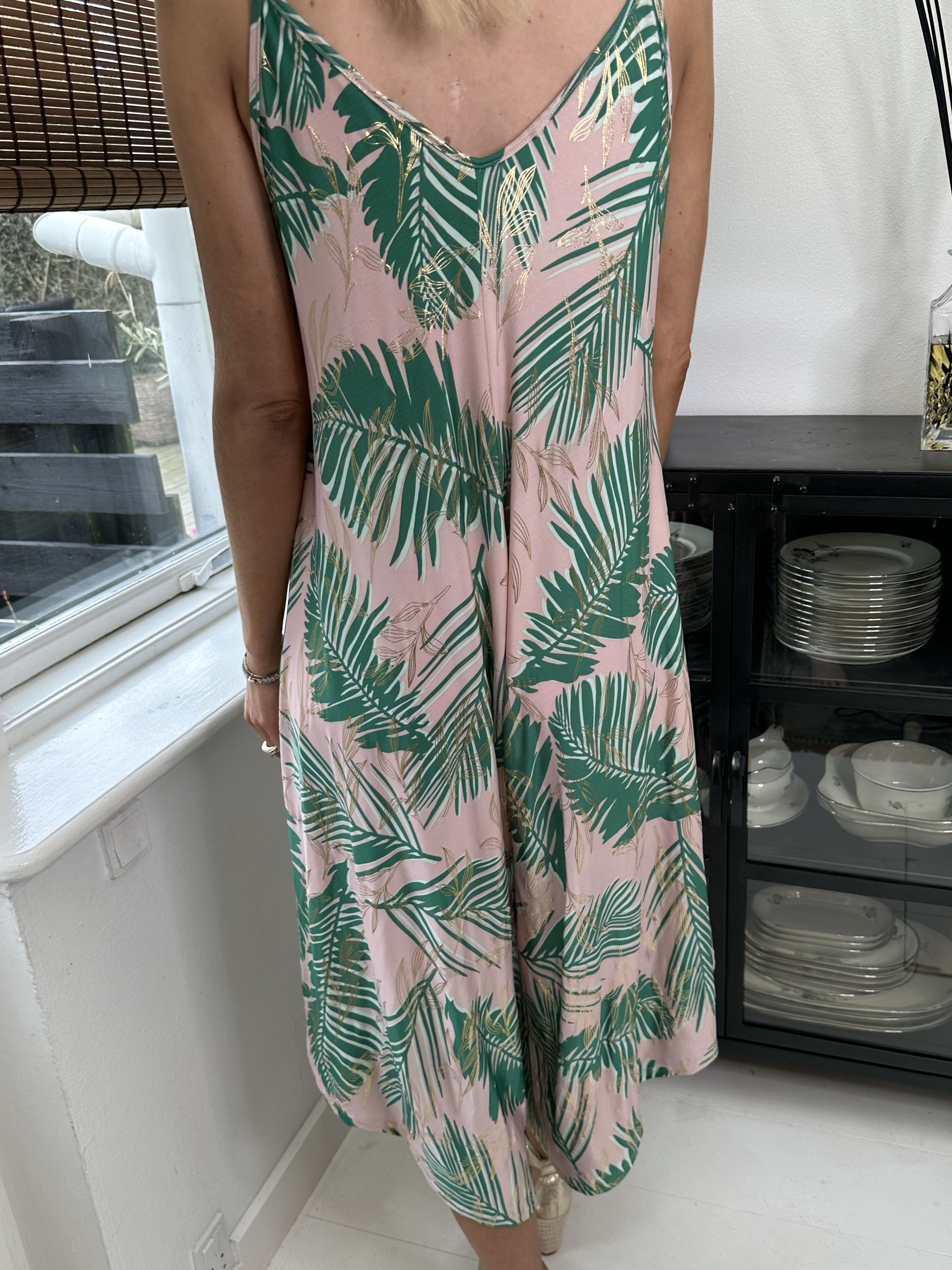 Felicia palm - Stretchy buksedragt med vide ben