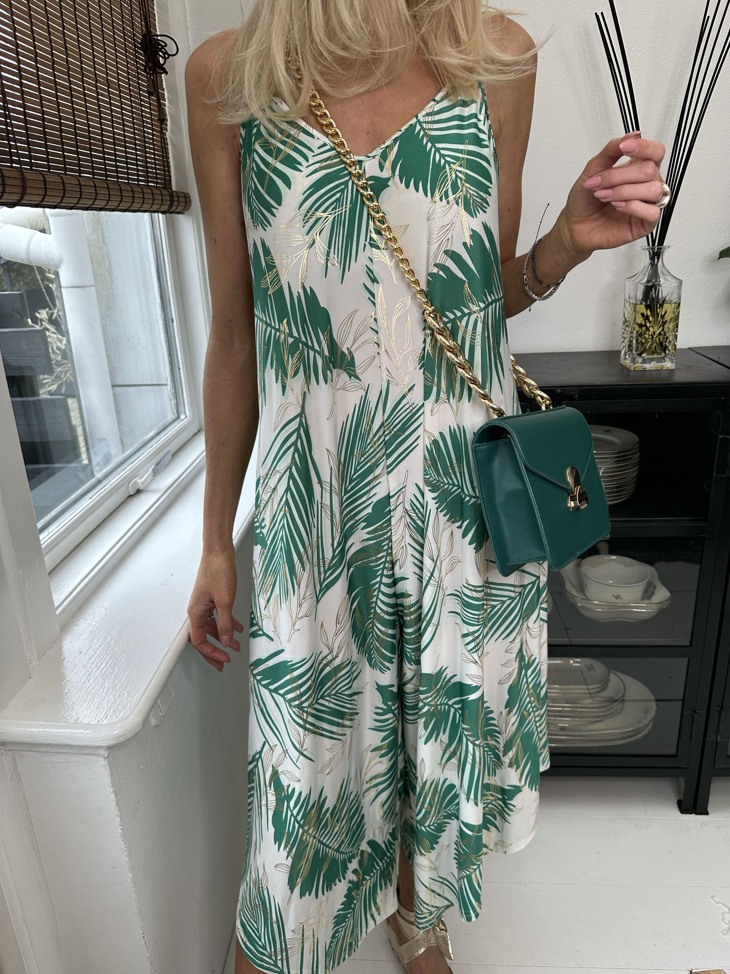 Felicia palm - Stretchy buksedragt med vide ben