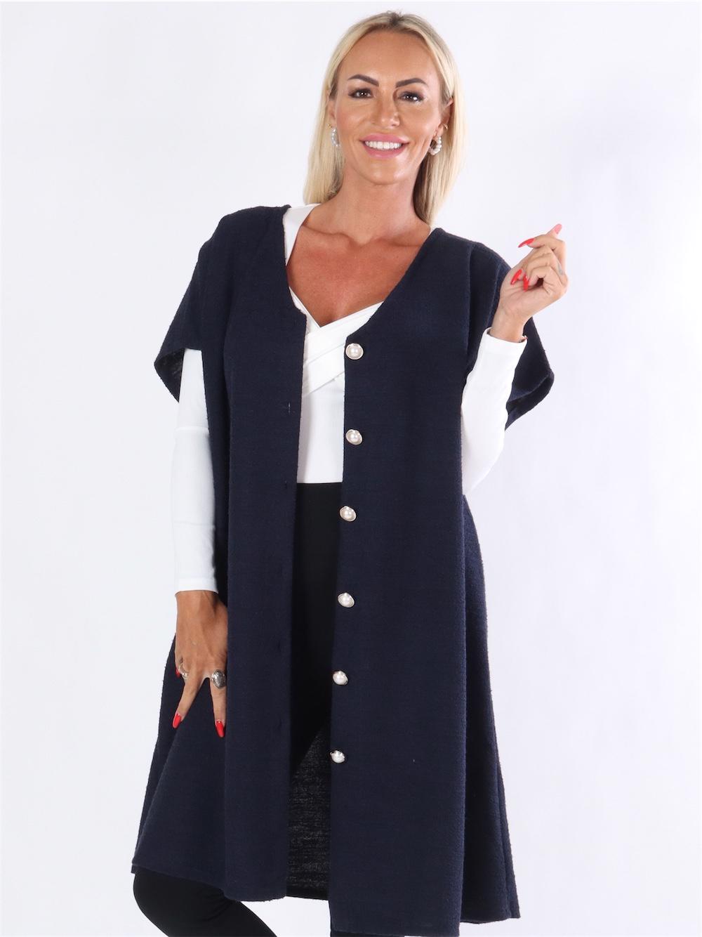Fernanda - Oversized cardigan med fine perleknapper