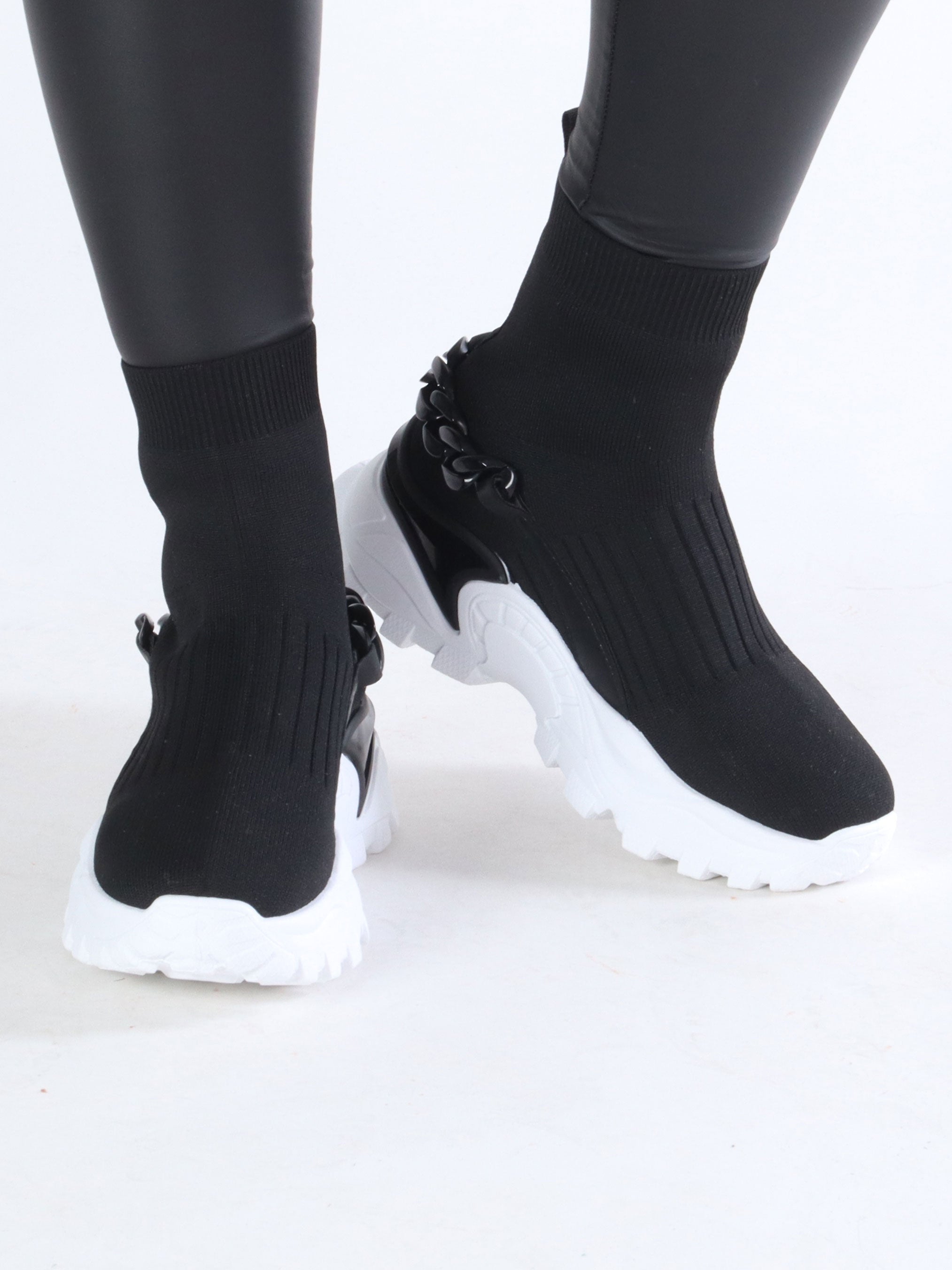 Frederikke - Sokkesneakers med kæde