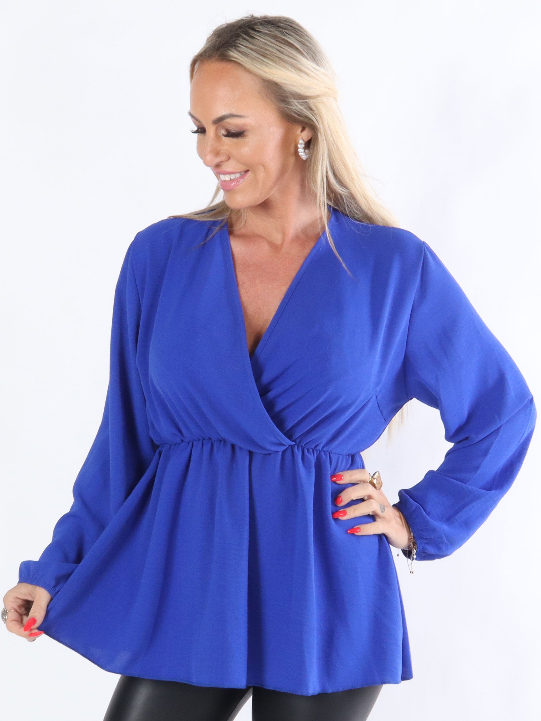 Hannah - Bluse med elastikkant under brystet